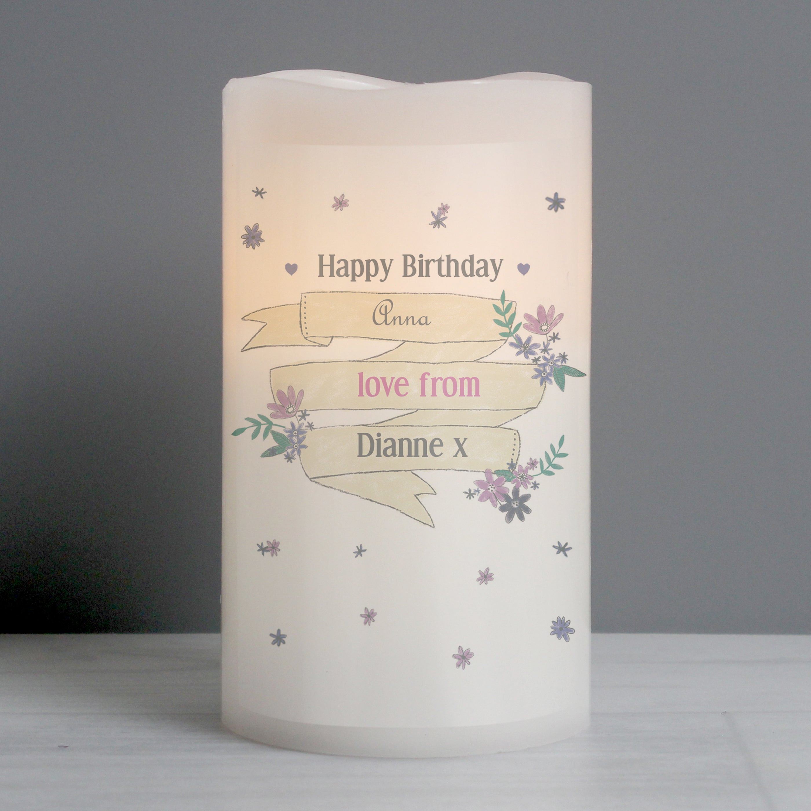 Personalised Garden Bloom LED Candle - gift & personalise