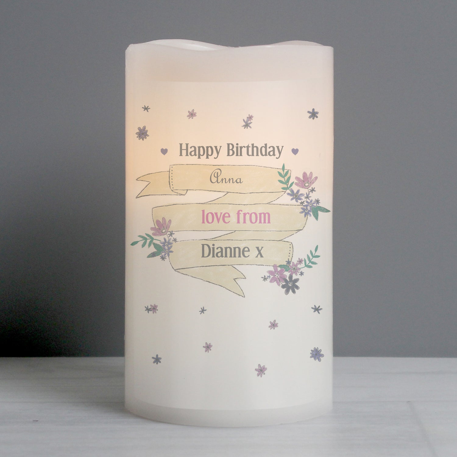 Personalised Garden Bloom LED Candle - gift & personalise