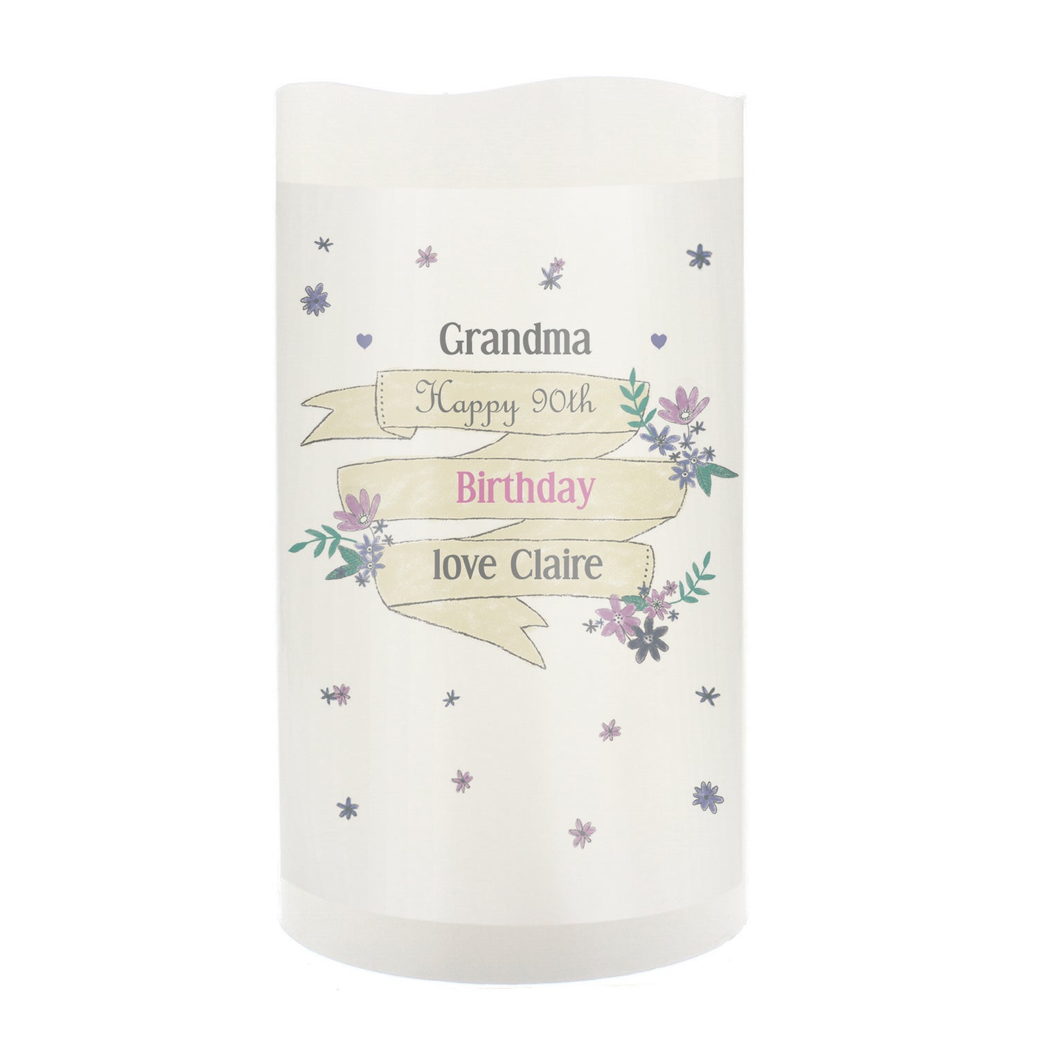 Personalised Garden Bloom LED Candle - gift & personalise