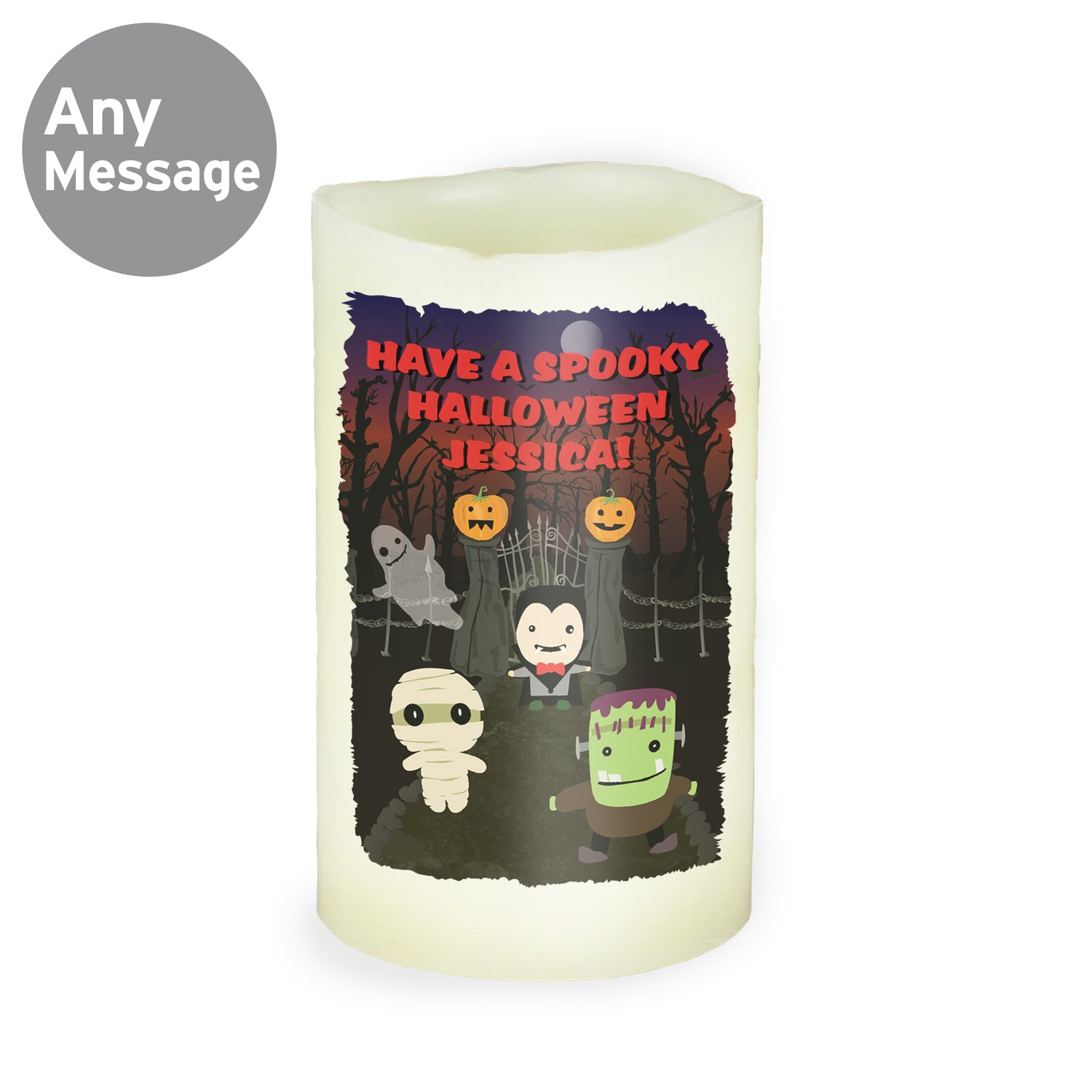 Personalised Halloween LED Candle - gift & personalise