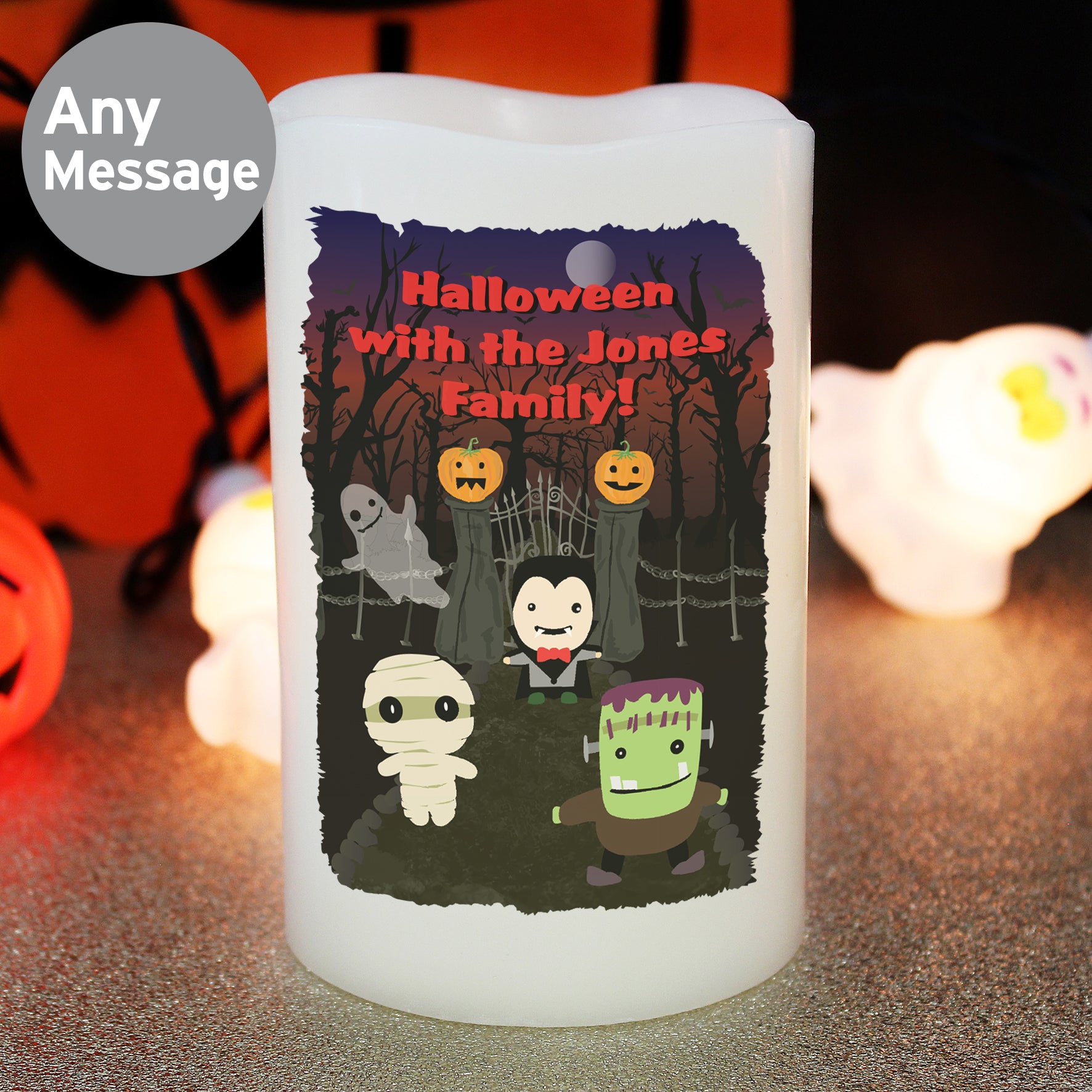 Personalised Halloween LED Candle - gift & personalise