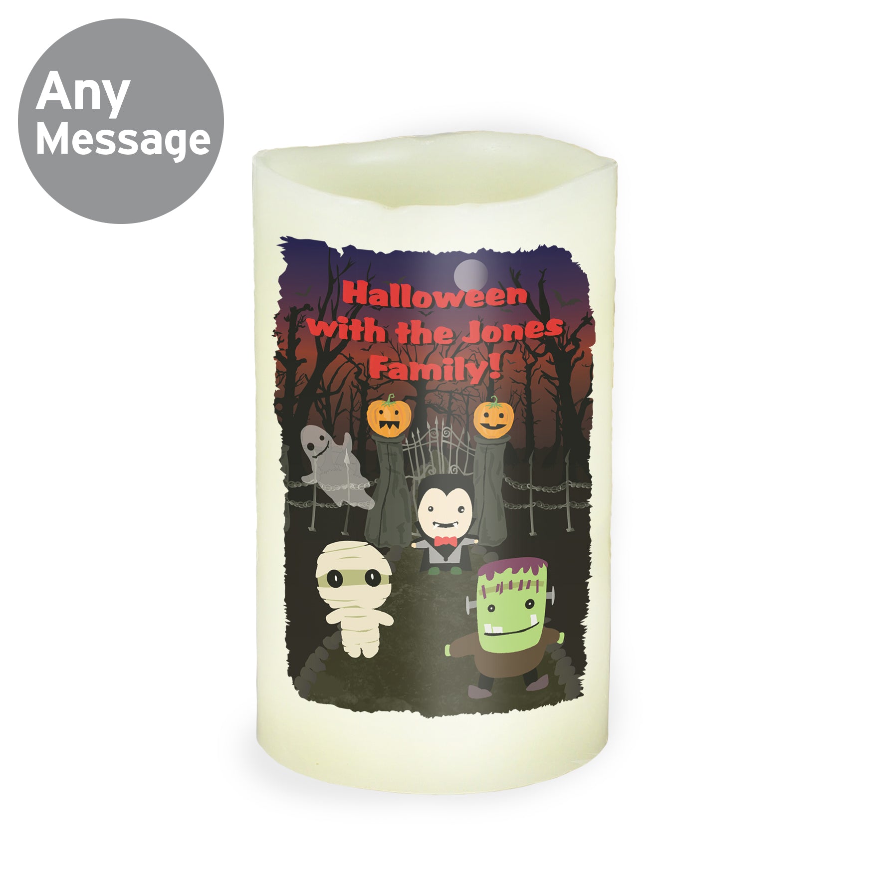 Personalised Halloween LED Candle - gift & personalise