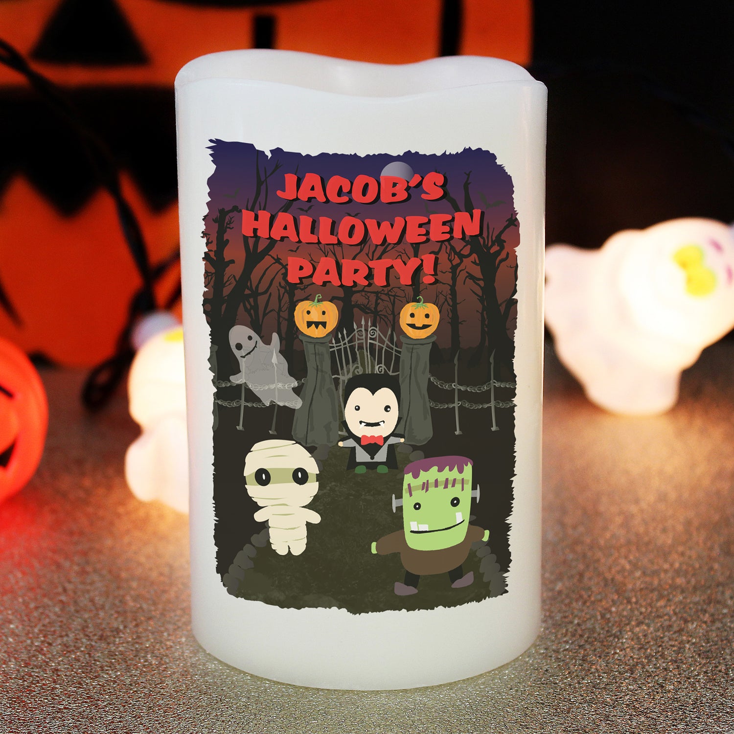 Personalised Halloween LED Candle - gift & personalise