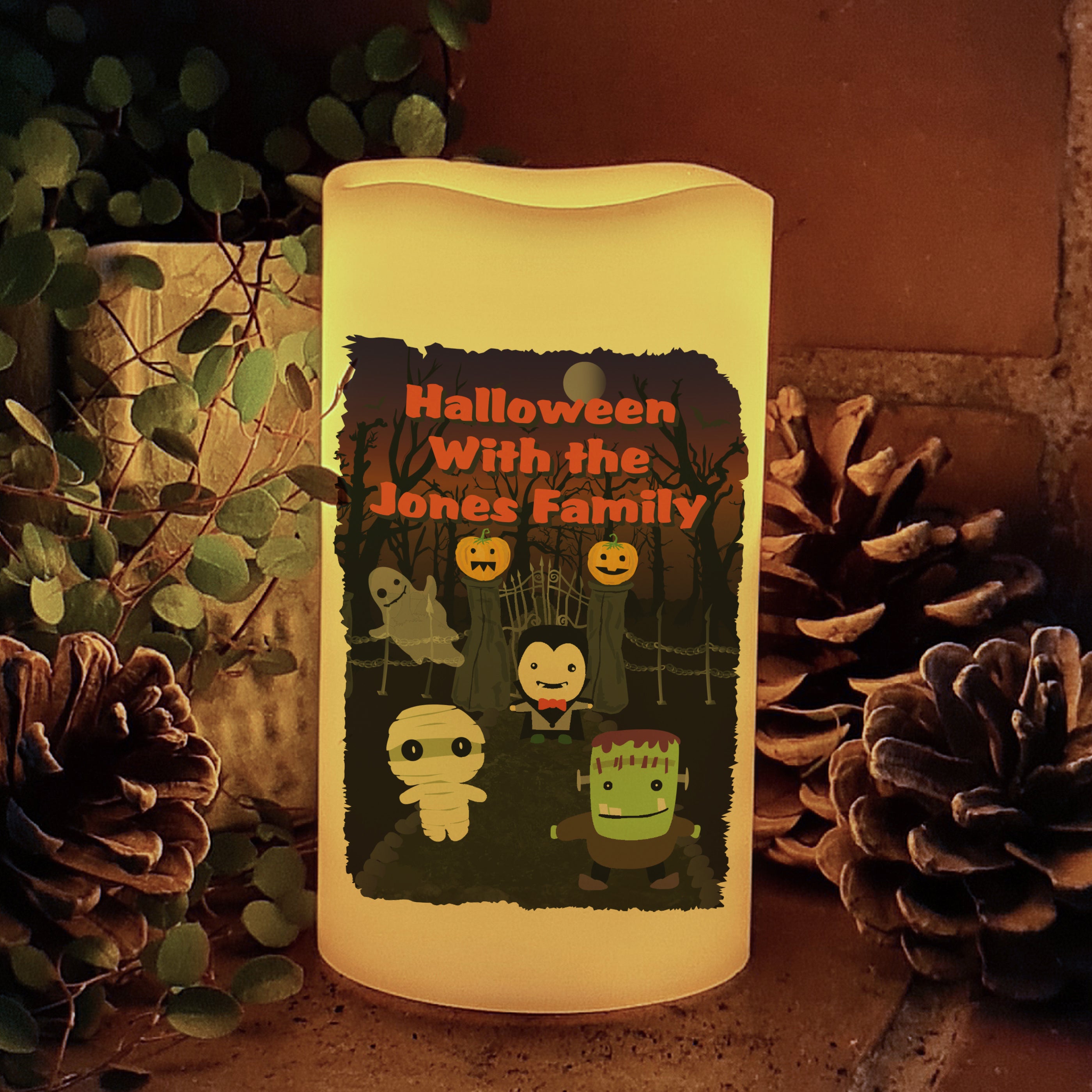 Personalised Halloween LED Candle - gift & personalise