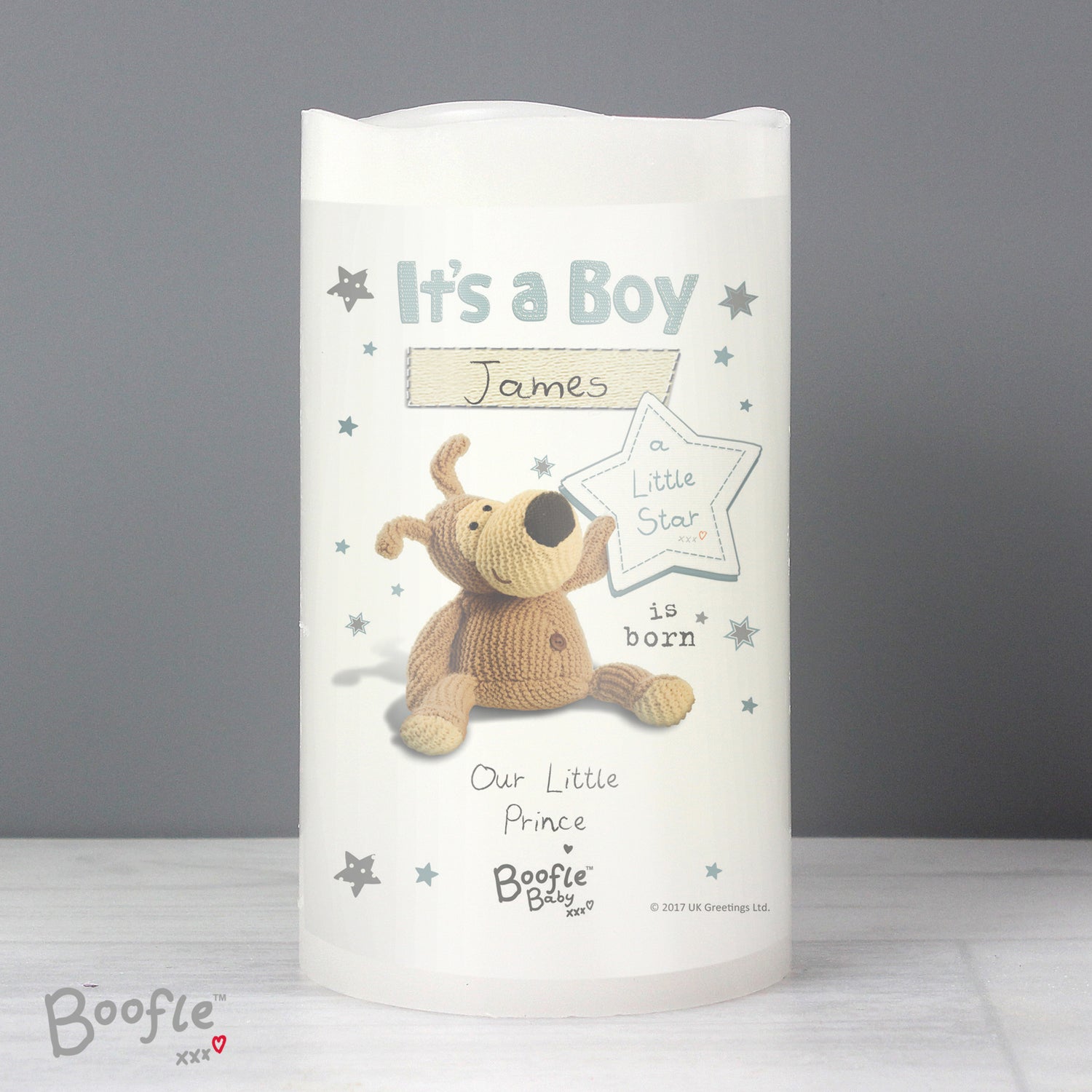 Personalised Boofle It's a Boy Nightlight LED Candle - gift & personalise