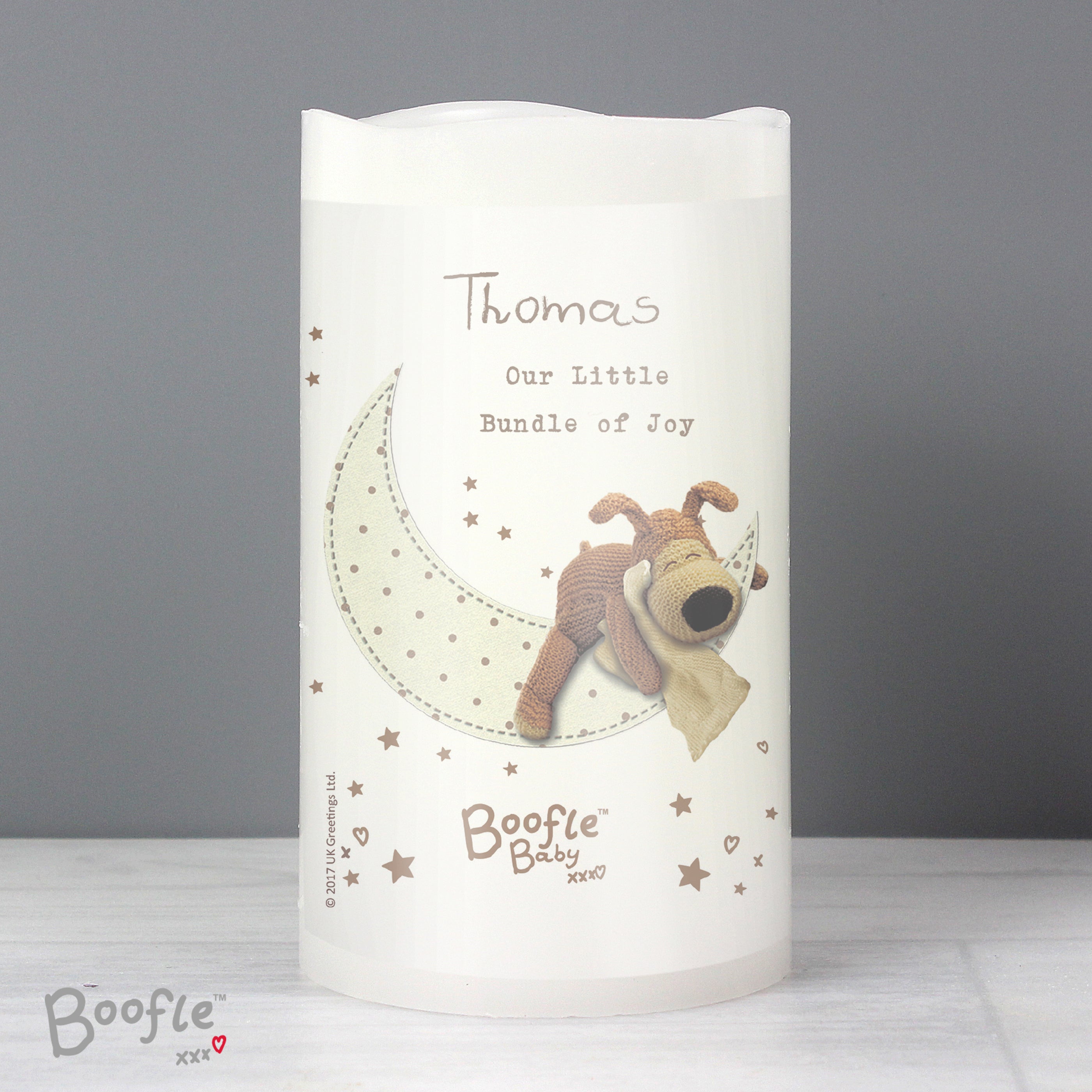 Personalised Boofle Baby Nightlight LED Candle - gift & personalise