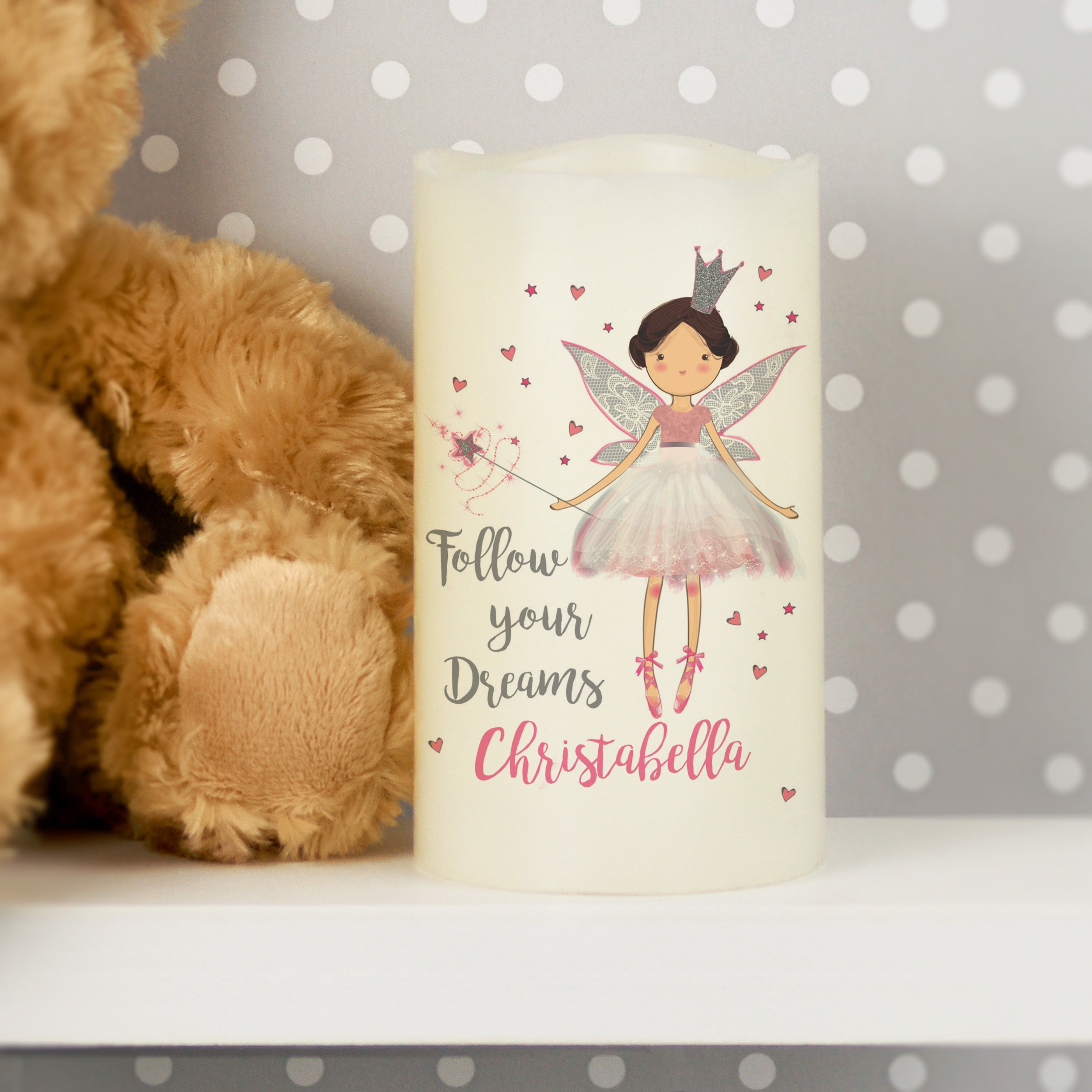 Personalised Fairy Princess Night Light LED  Candle - gift & personalise