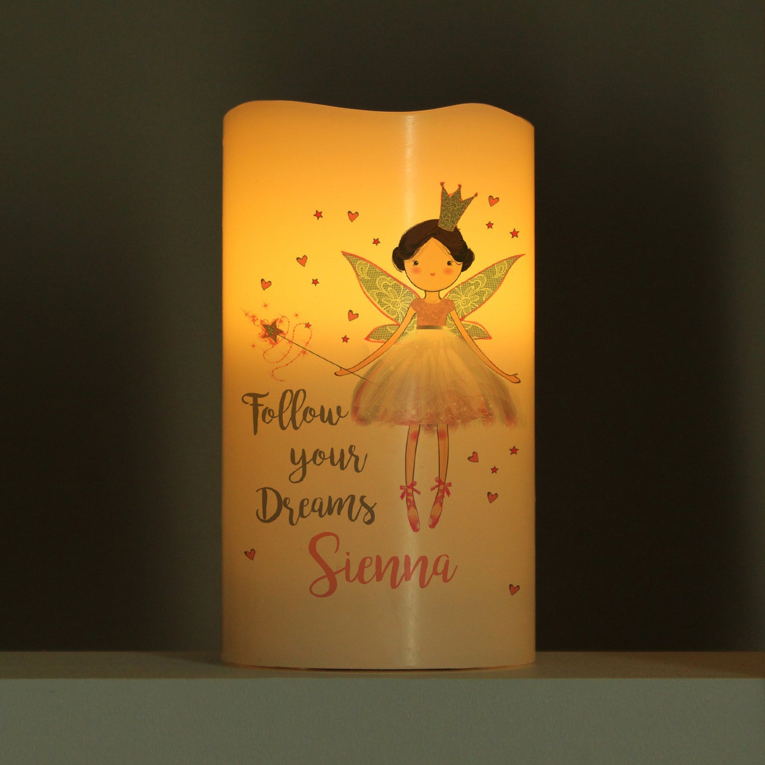 Personalised Fairy Princess Night Light LED  Candle - gift & personalise