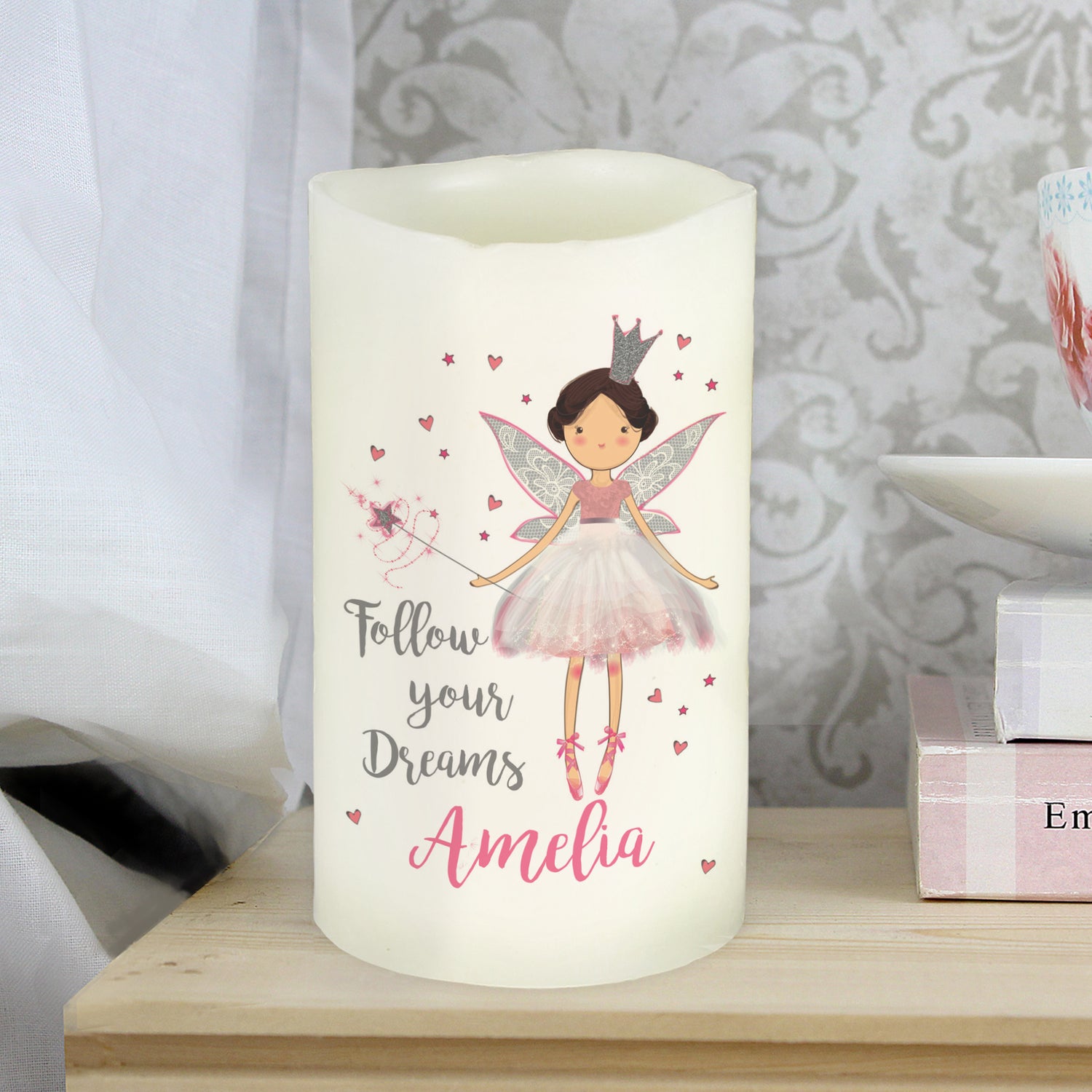 Personalised Fairy Princess Night Light LED  Candle - gift & personalise