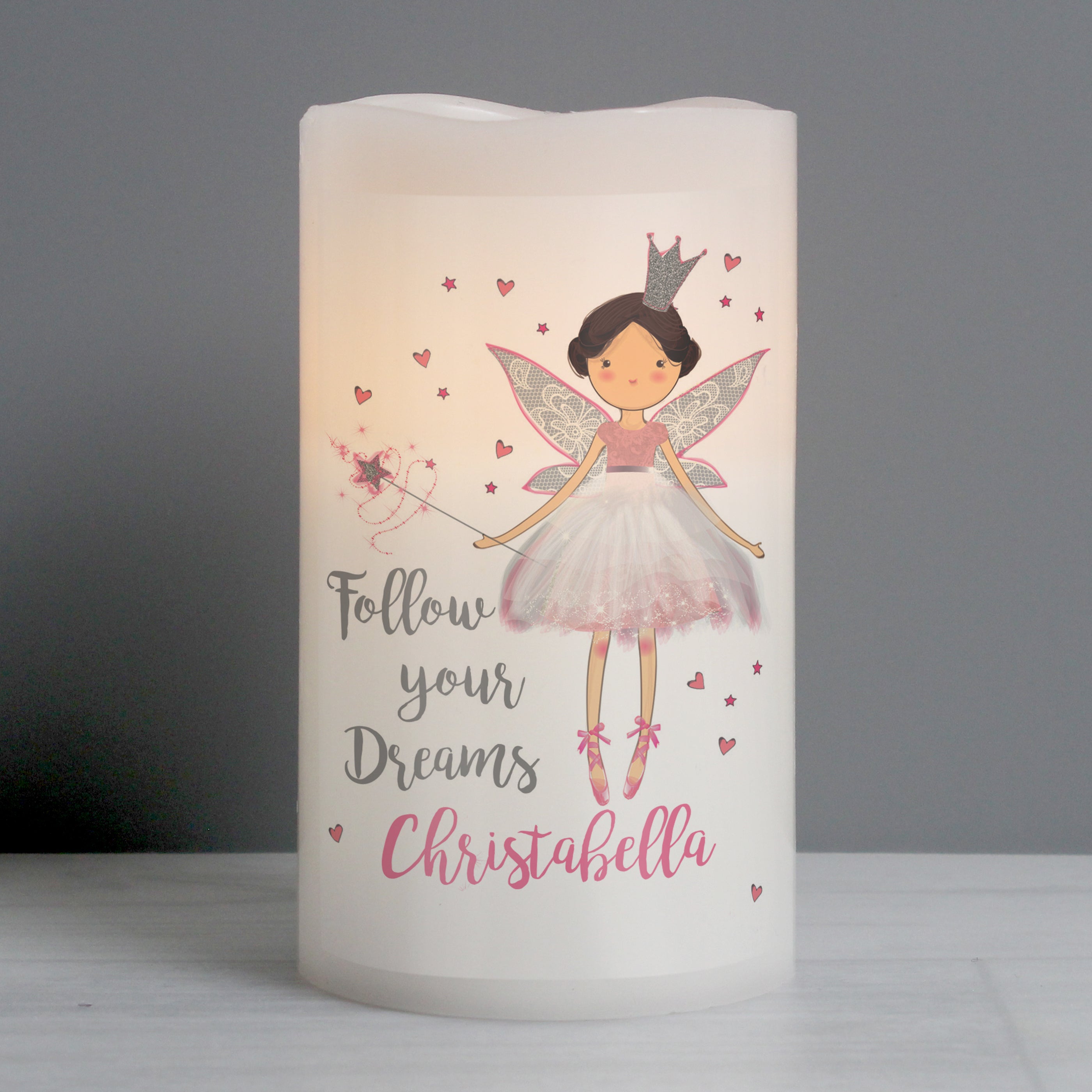 Personalised Fairy Princess Night Light LED  Candle - gift & personalise