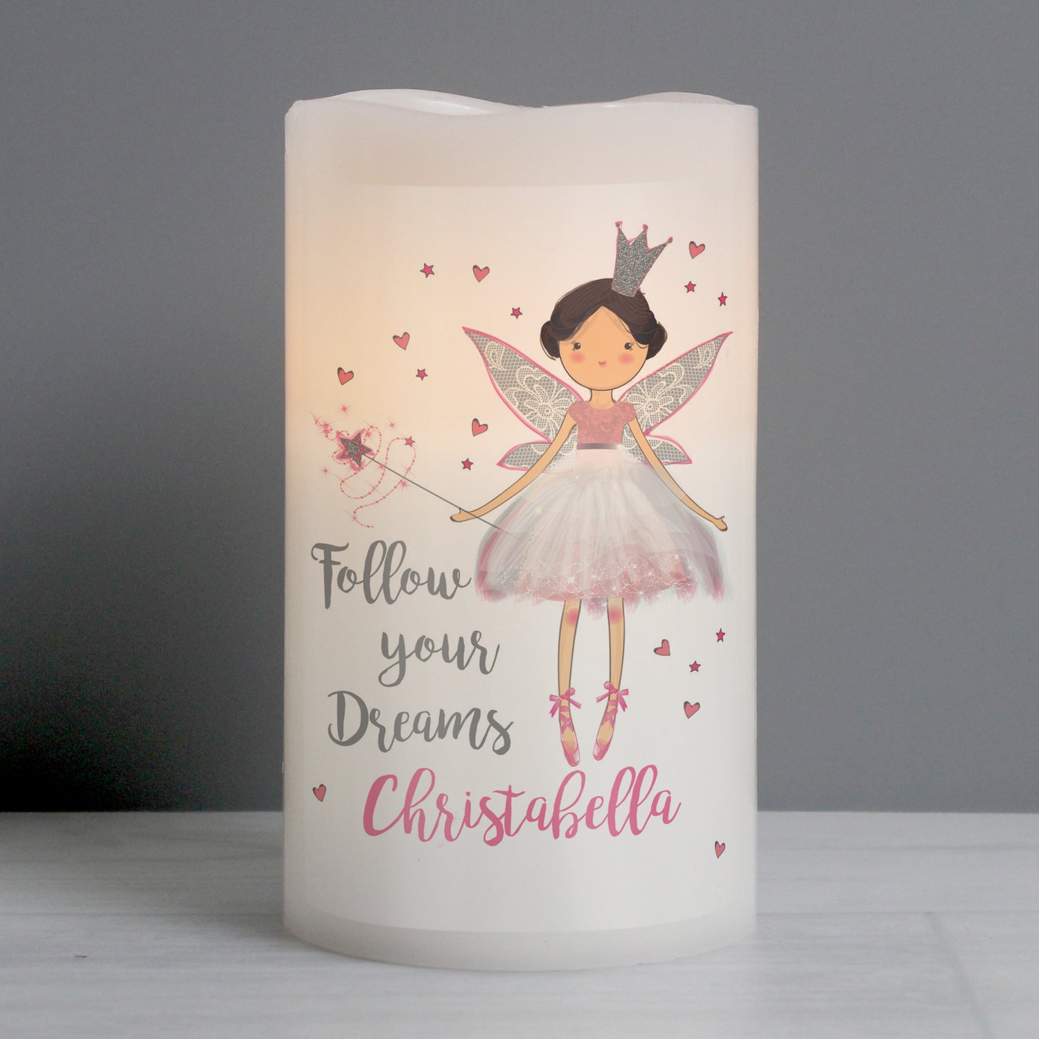 Personalised Fairy Princess Night Light LED  Candle - gift & personalise