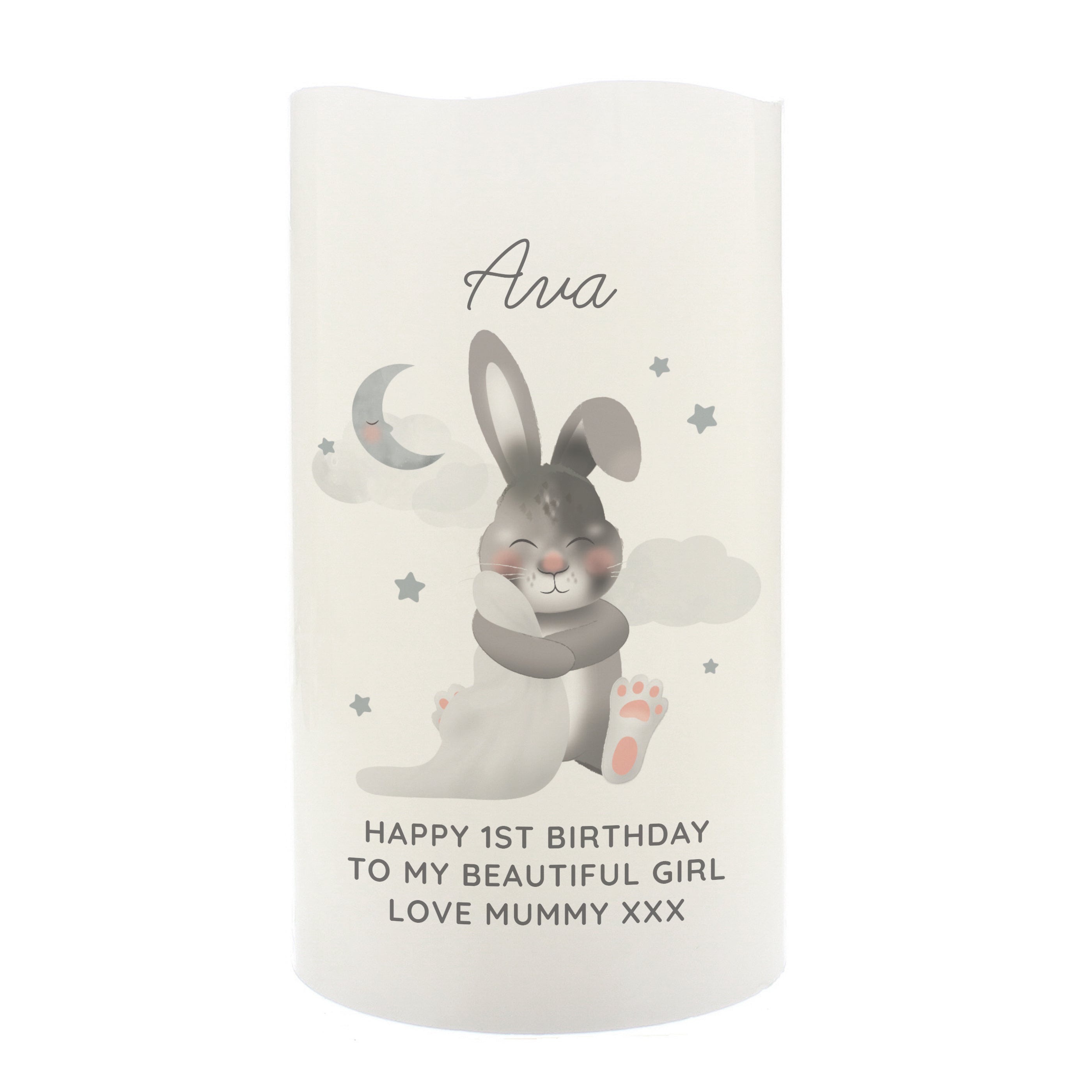 Personalised Baby Bunny LED Candle - gift & personalise