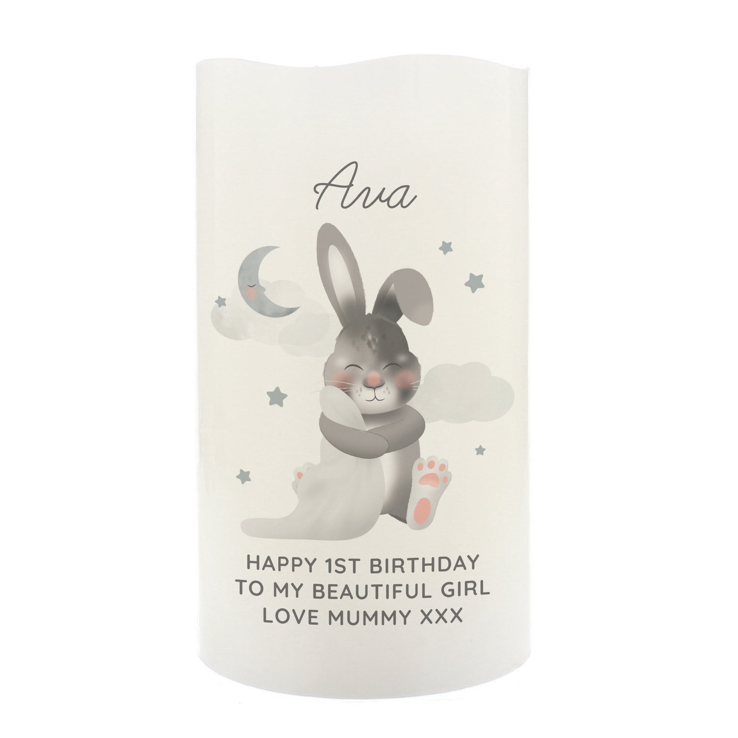 Personalised Baby Bunny LED Candle - gift & personalise