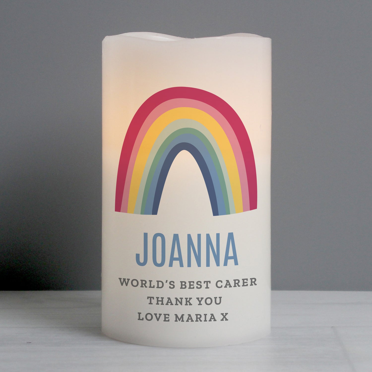 Personalised Rainbow LED Candle - gift & personalise