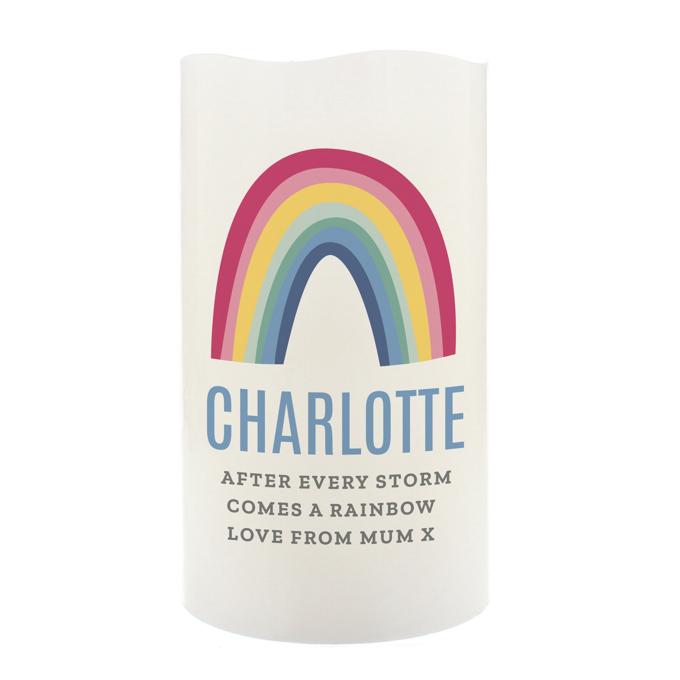 Personalised Rainbow LED Candle - gift & personalise