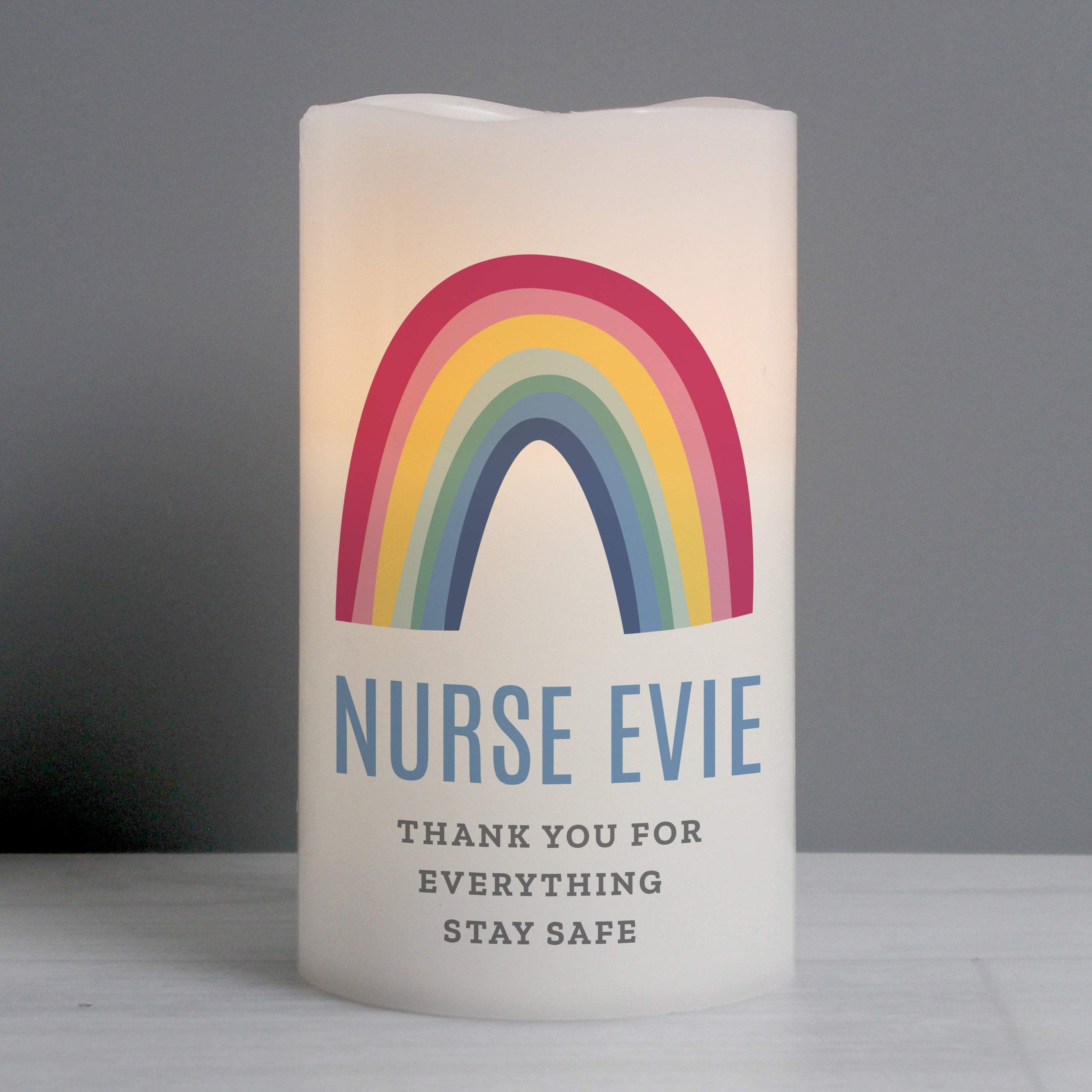 Personalised Rainbow LED Candle - gift & personalise