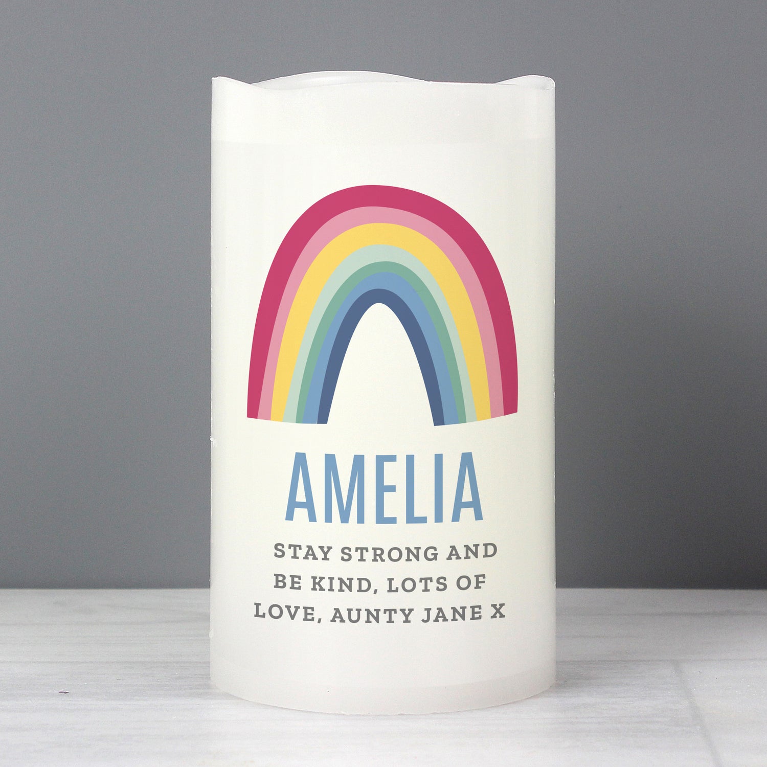 Personalised Rainbow LED Candle - gift & personalise