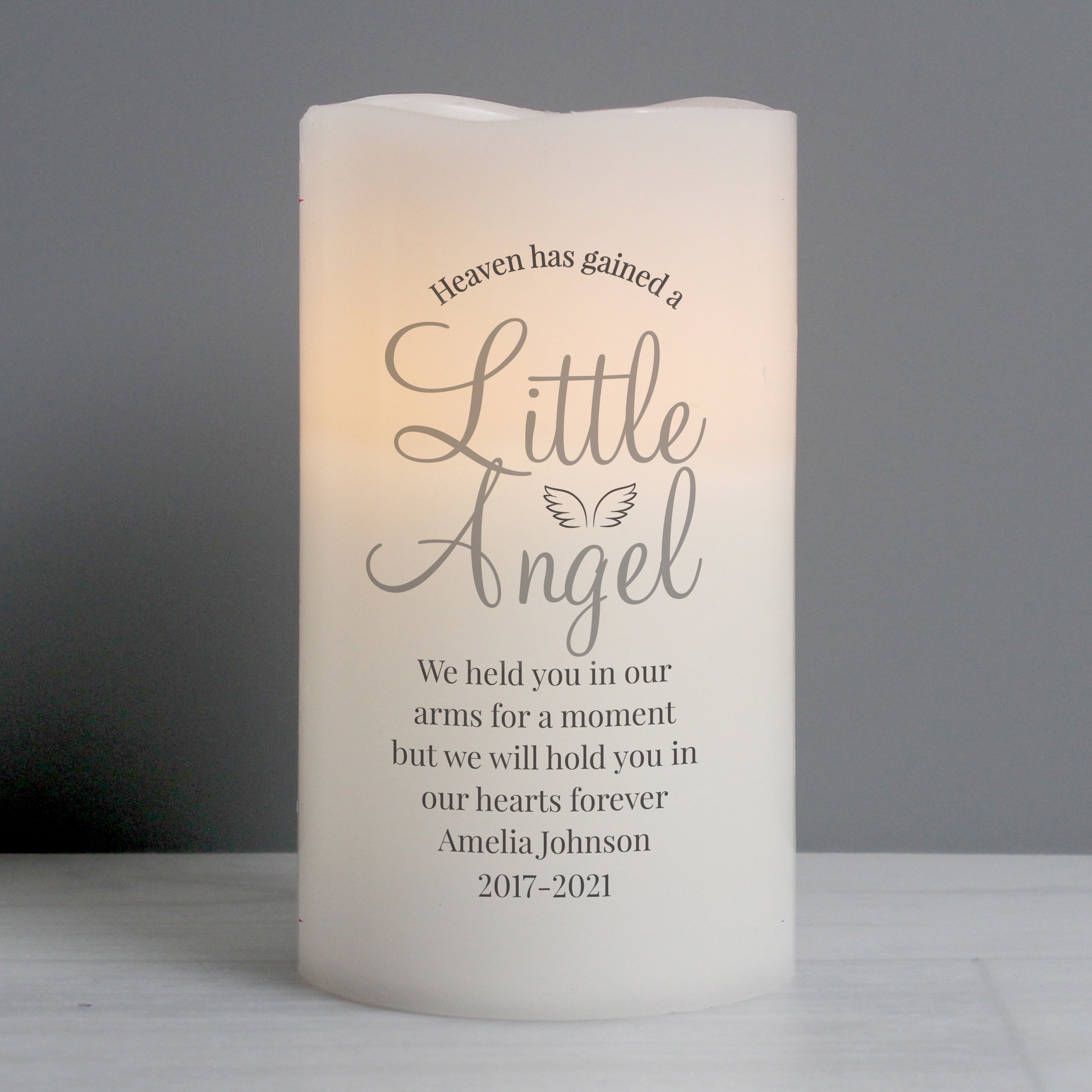 Personalised Little Angel LED Candle - gift & personalise