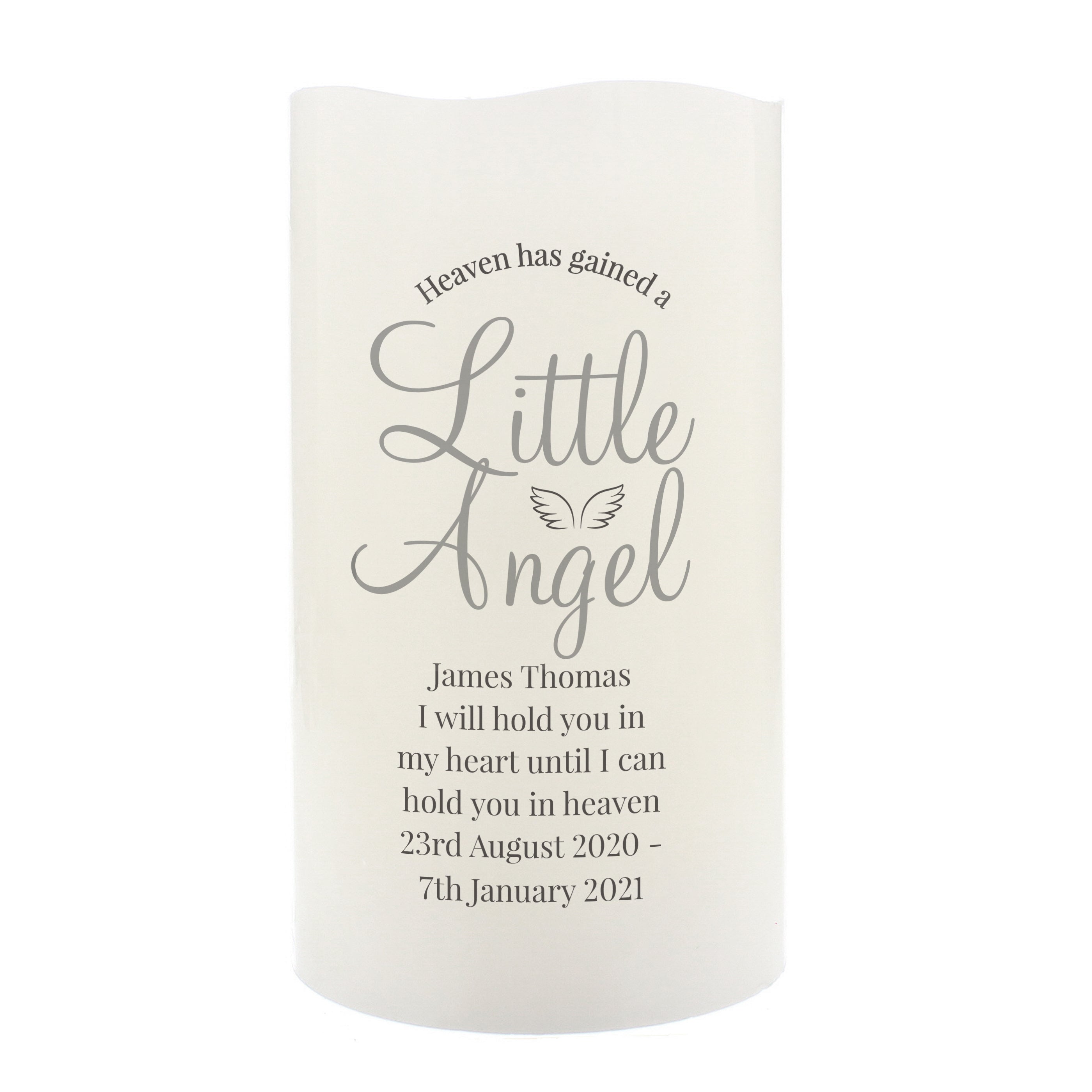 Personalised Little Angel LED Candle - gift & personalise