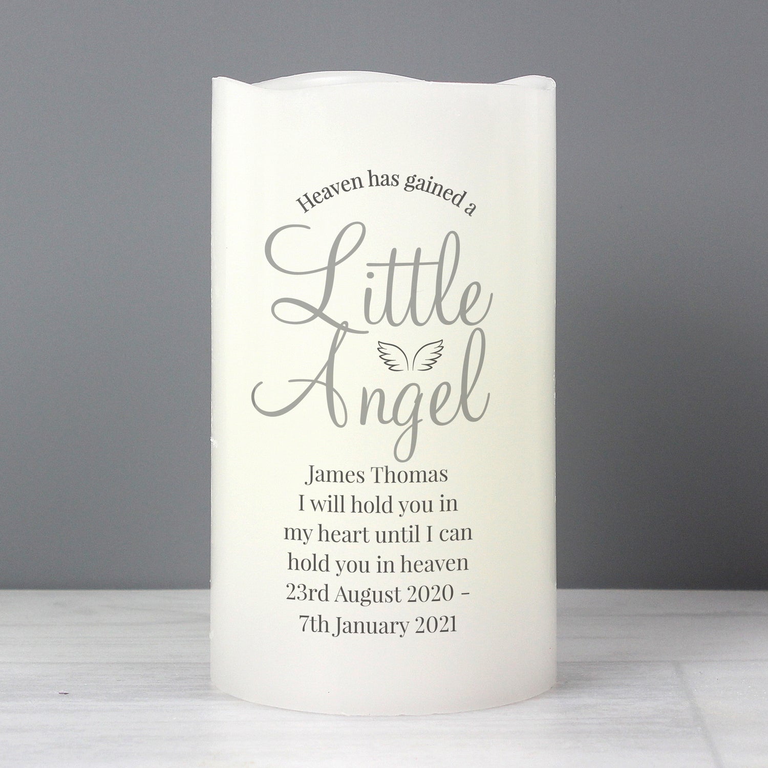 Personalised Little Angel LED Candle - gift & personalise