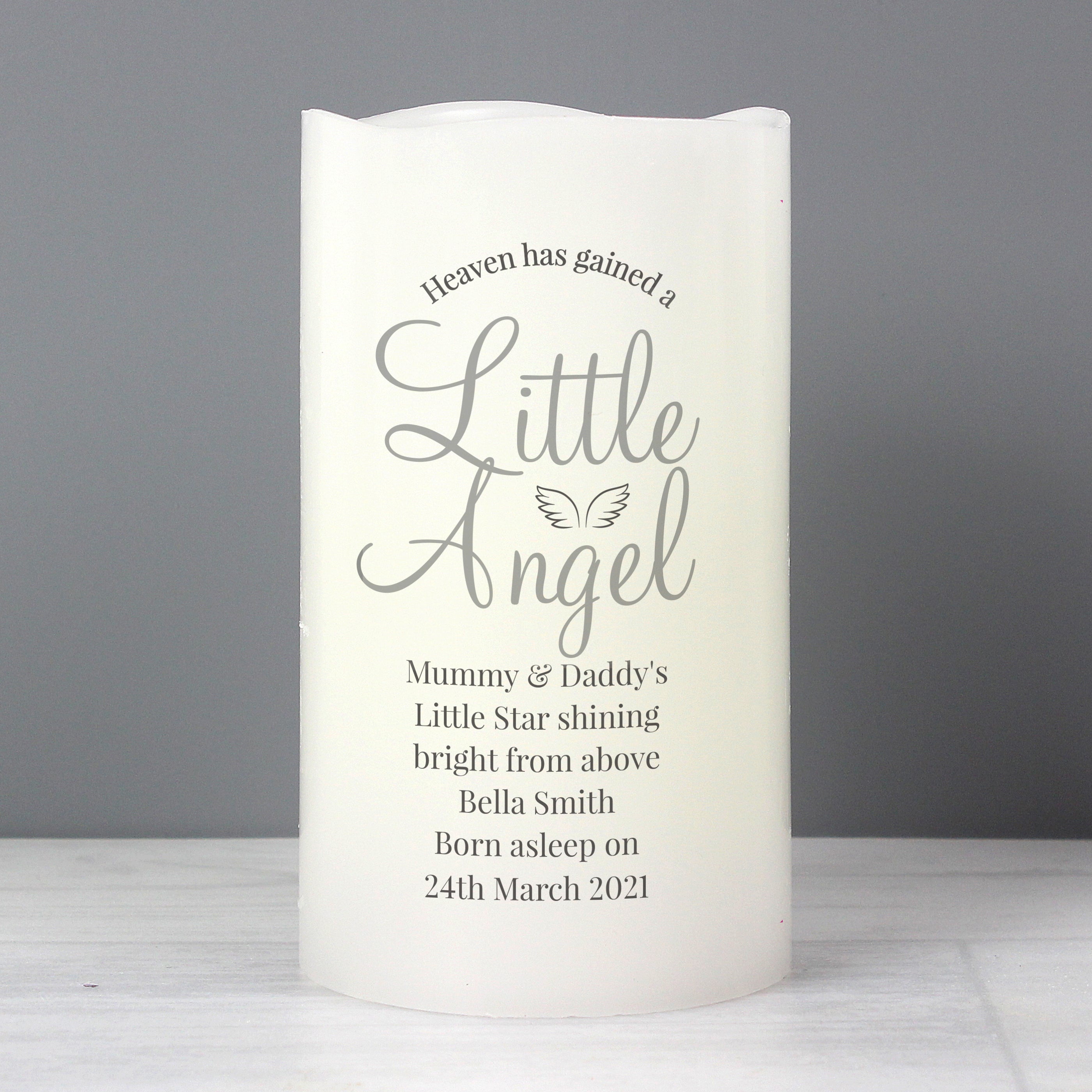 Personalised Little Angel LED Candle - gift & personalise