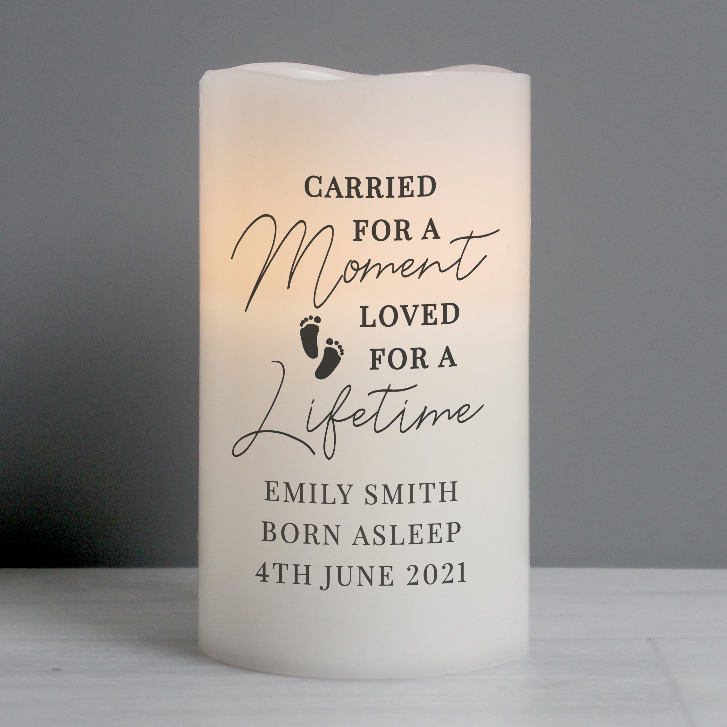 Personalised Carried For A Moment Led Candle - gift & personalise