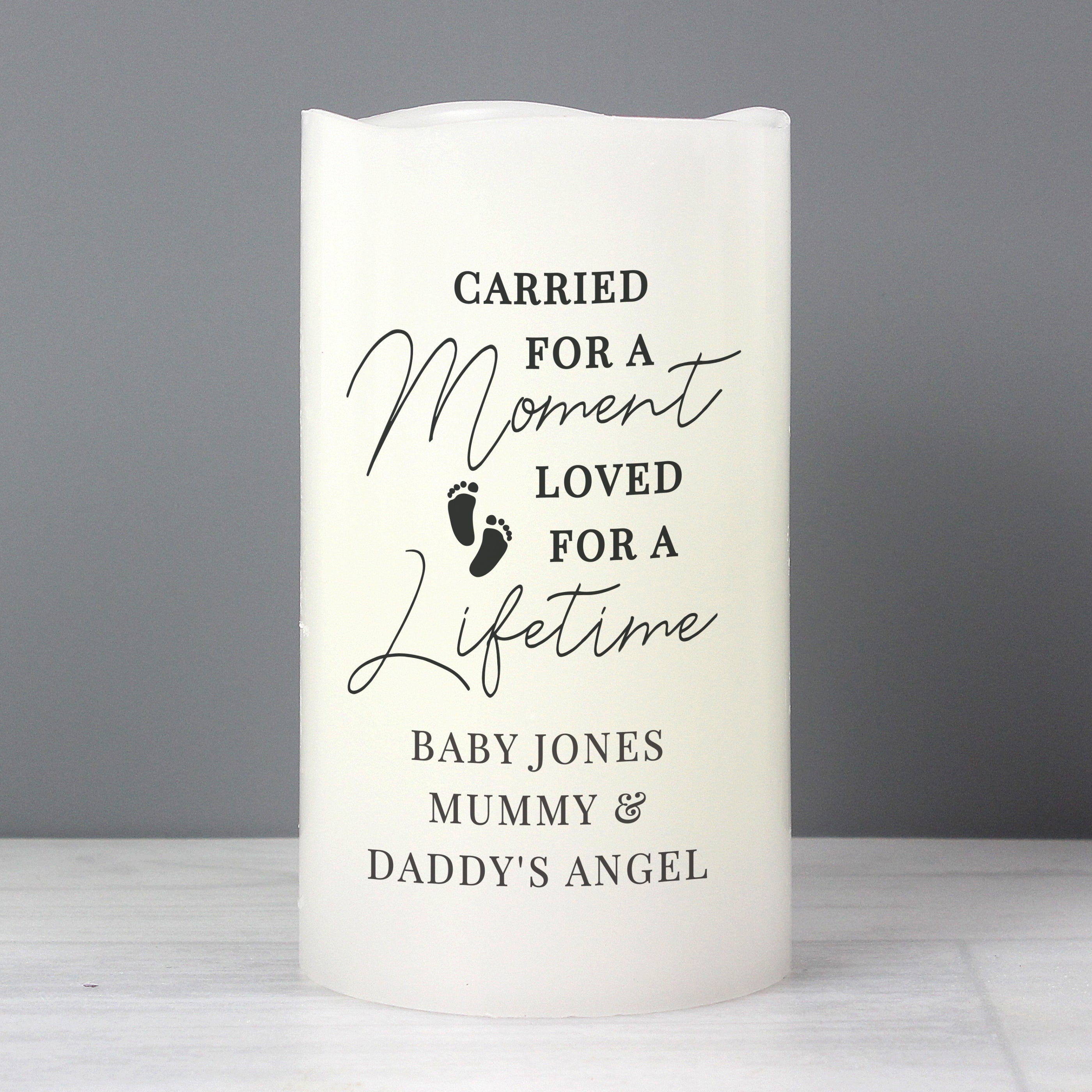 Personalised Carried For A Moment Led Candle - gift & personalise