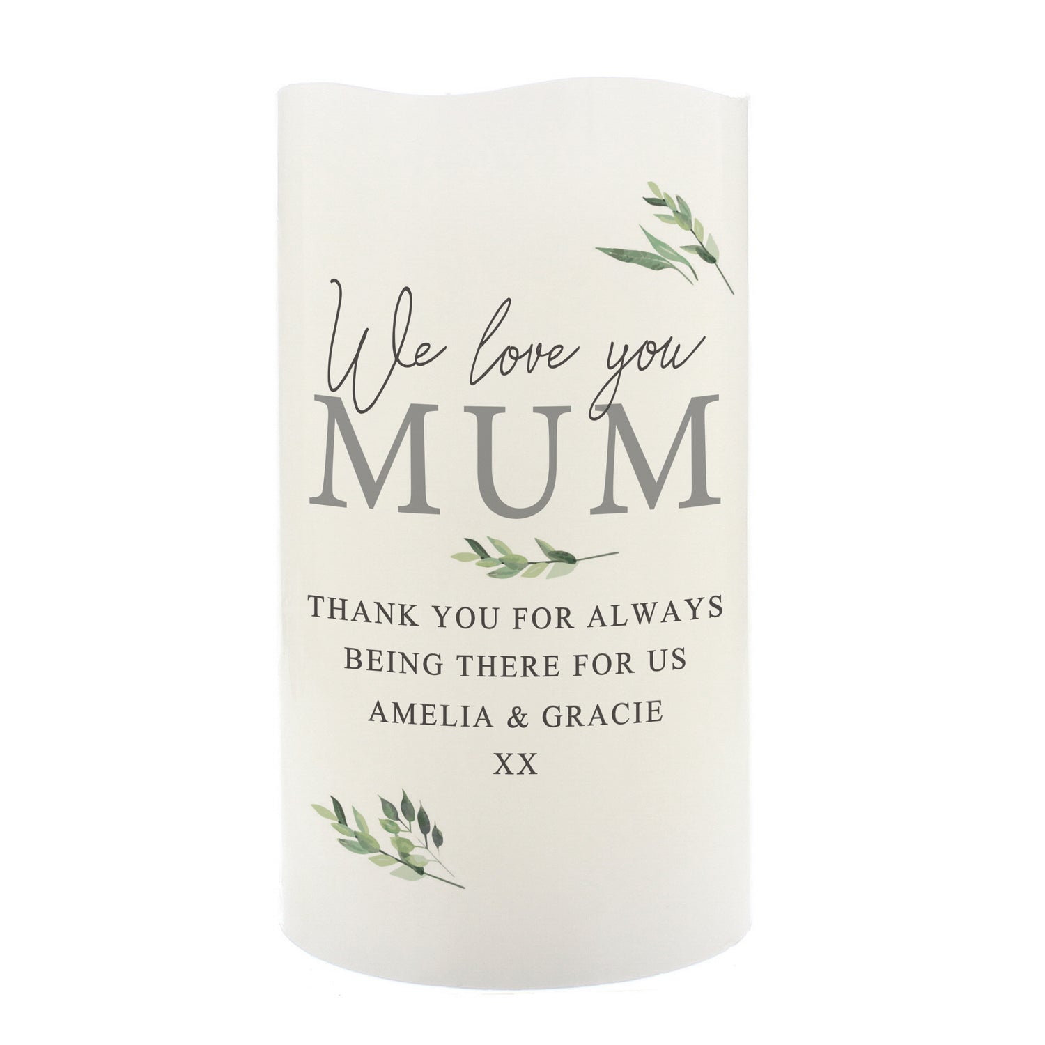 Personalised Botanical LED Candle - gift & personalise