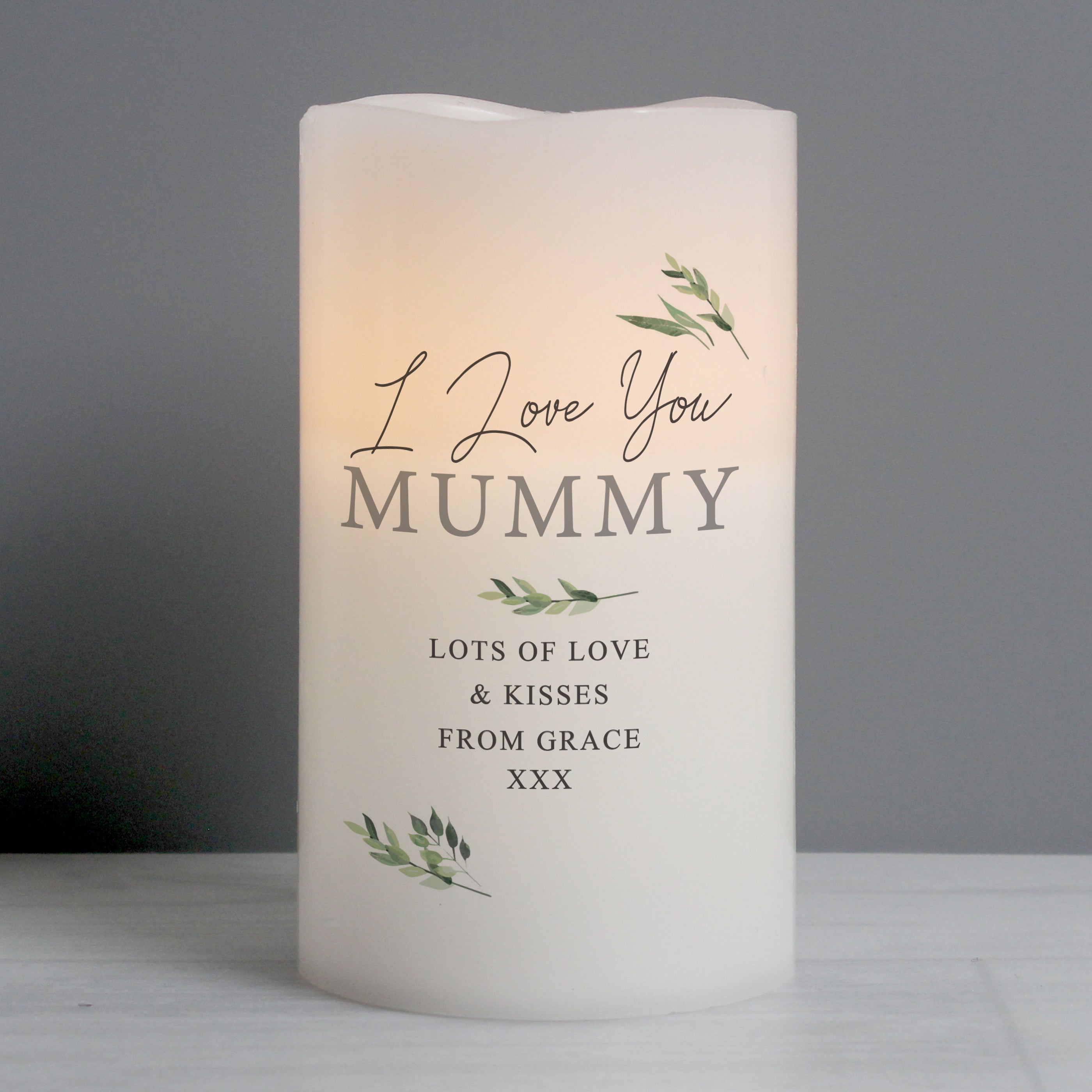 Personalised Botanical LED Candle - gift & personalise