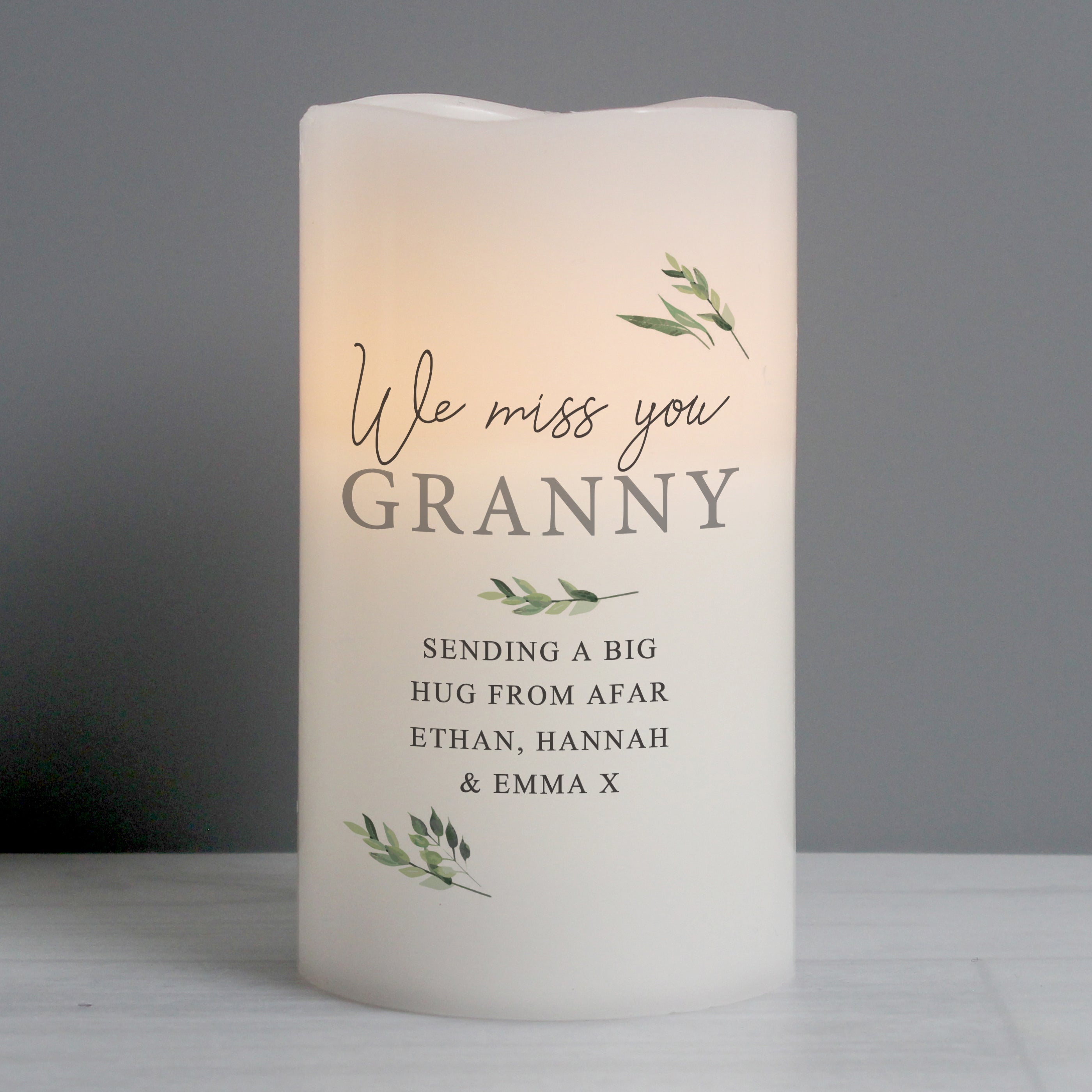 Personalised Botanical LED Candle - gift & personalise