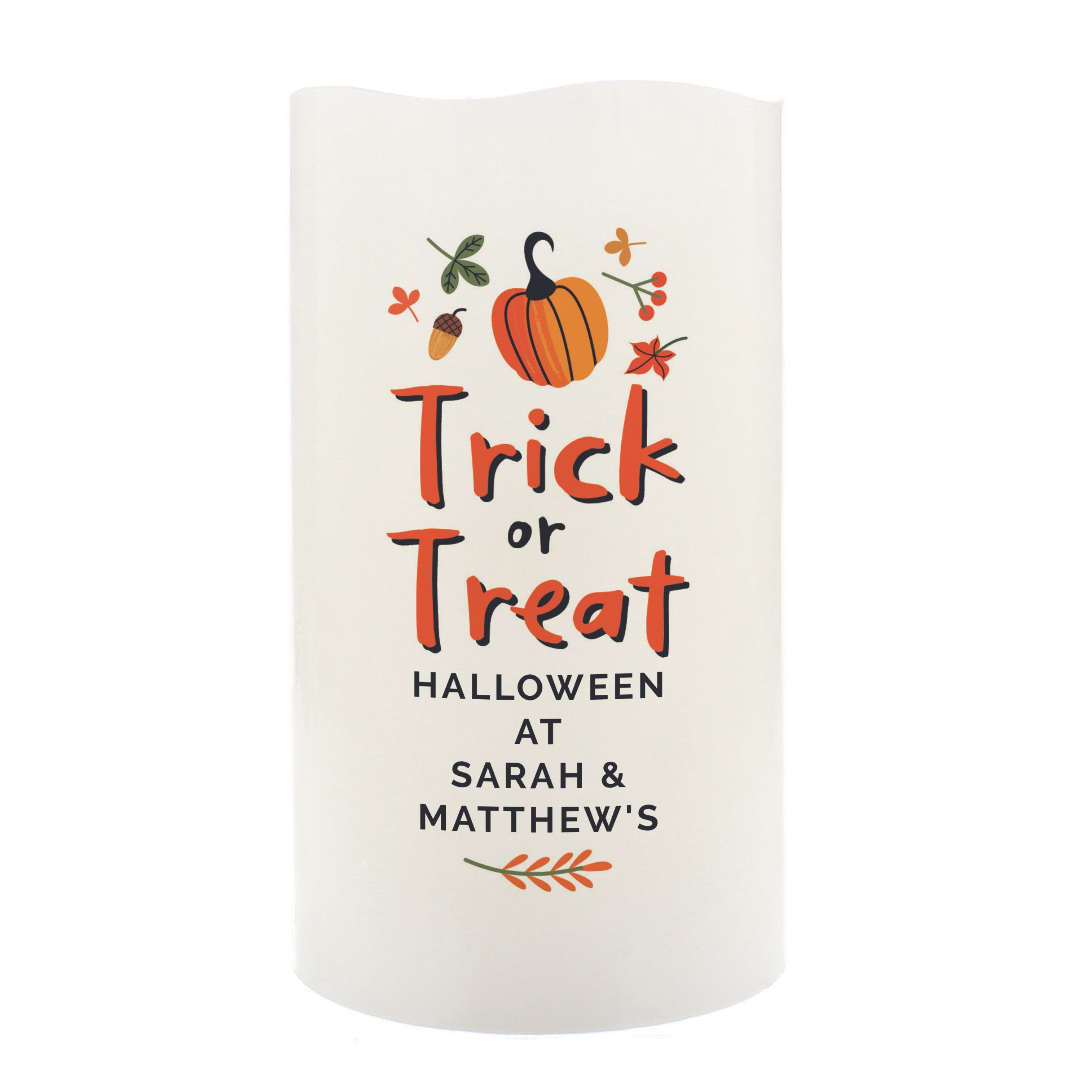 Personalised Trick or Treat LED Candle - gift & personalise