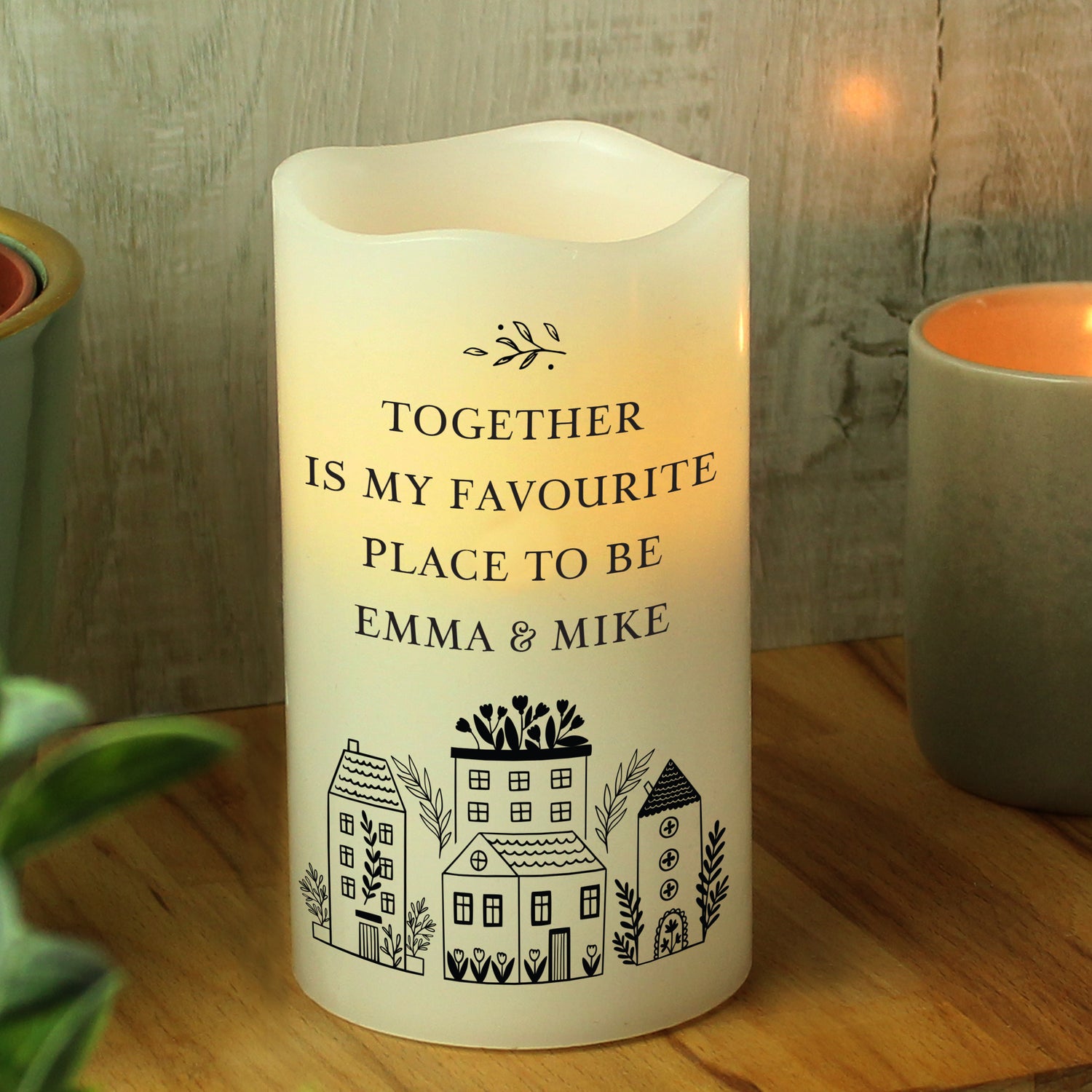 Personalised HOME LED Candle - gift & personalise