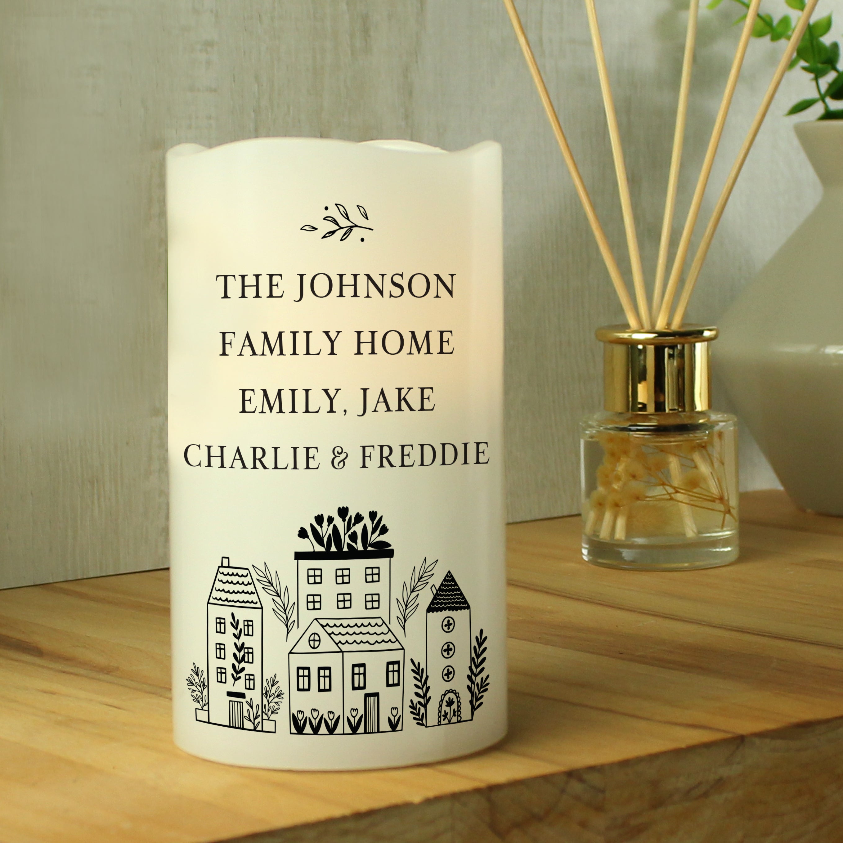 Personalised HOME LED Candle - gift & personalise