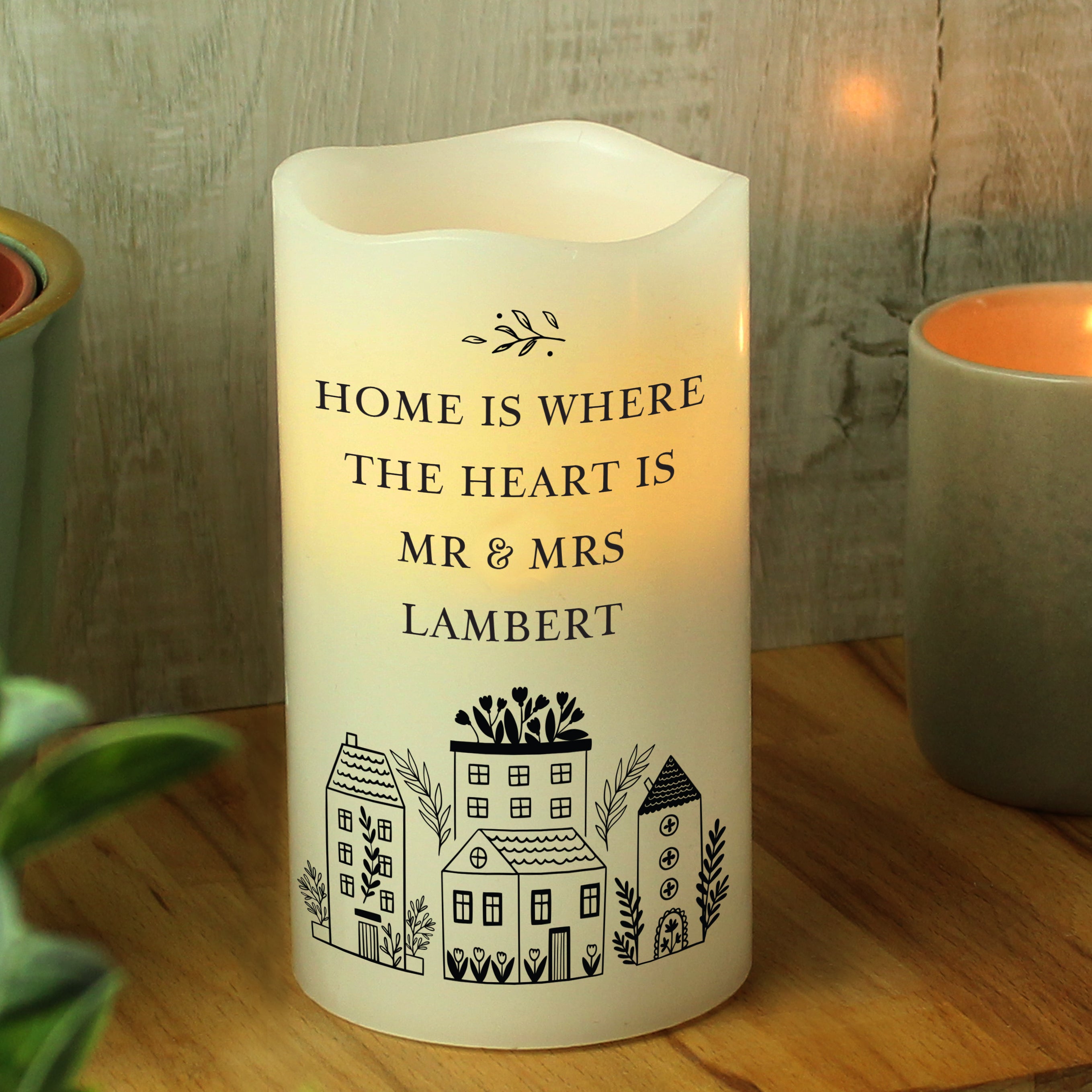 Personalised HOME LED Candle - gift & personalise