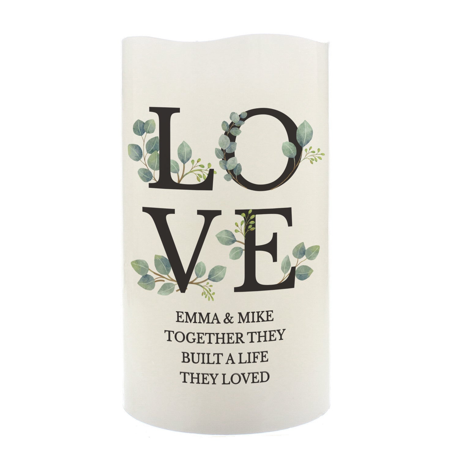 Personalised LOVE LED Candle - gift & personalise