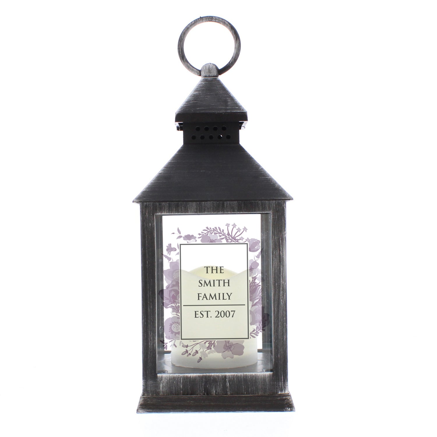 Personalised Soft Watercolour Rustic Black Lantern - gift & personalise