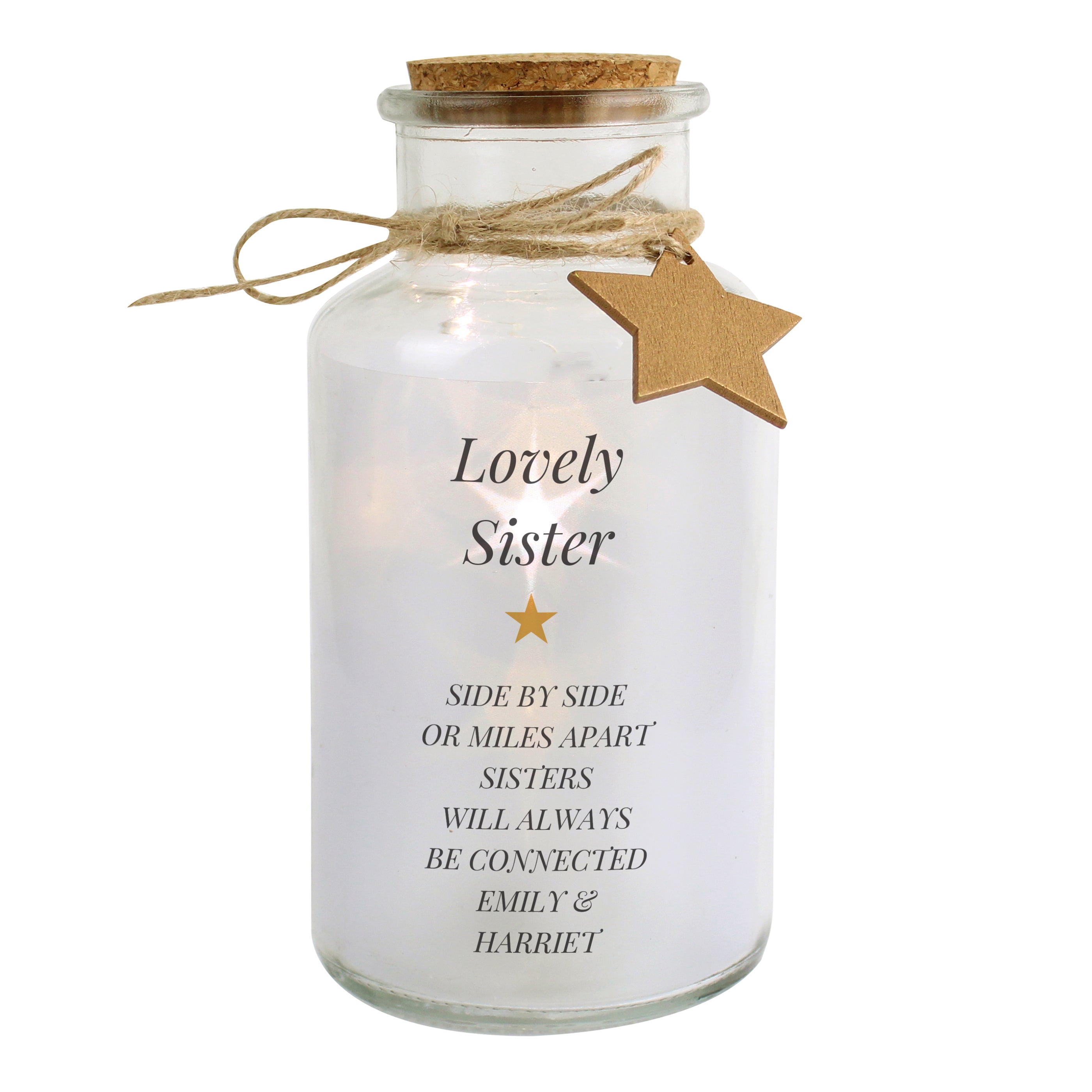 Personalised Free Text LED Glass Jar - gift & personalise