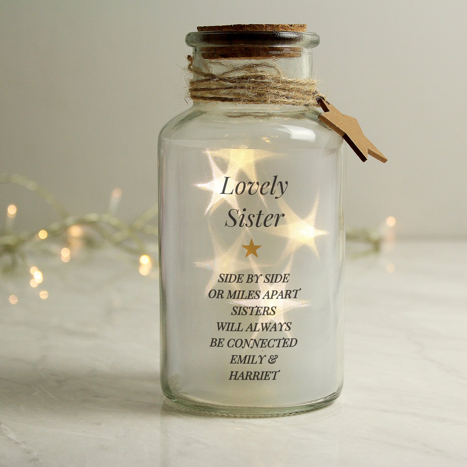 Personalised Free Text LED Glass Jar - gift & personalise