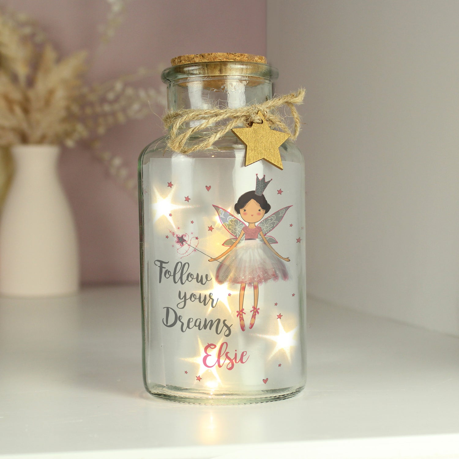 Personalised Fairy LED Glass Jar - gift & personalise