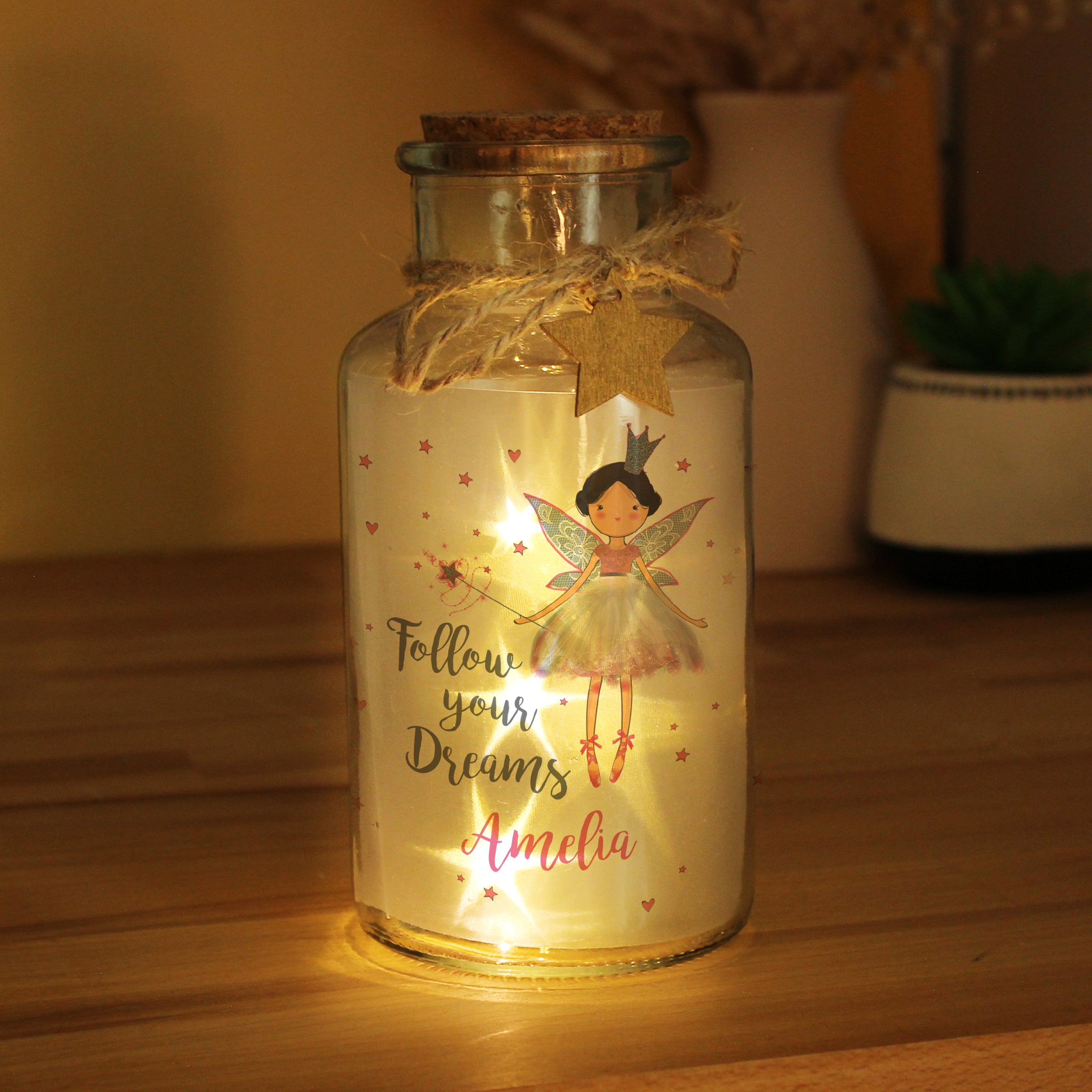 Personalised Fairy LED Glass Jar - gift & personalise