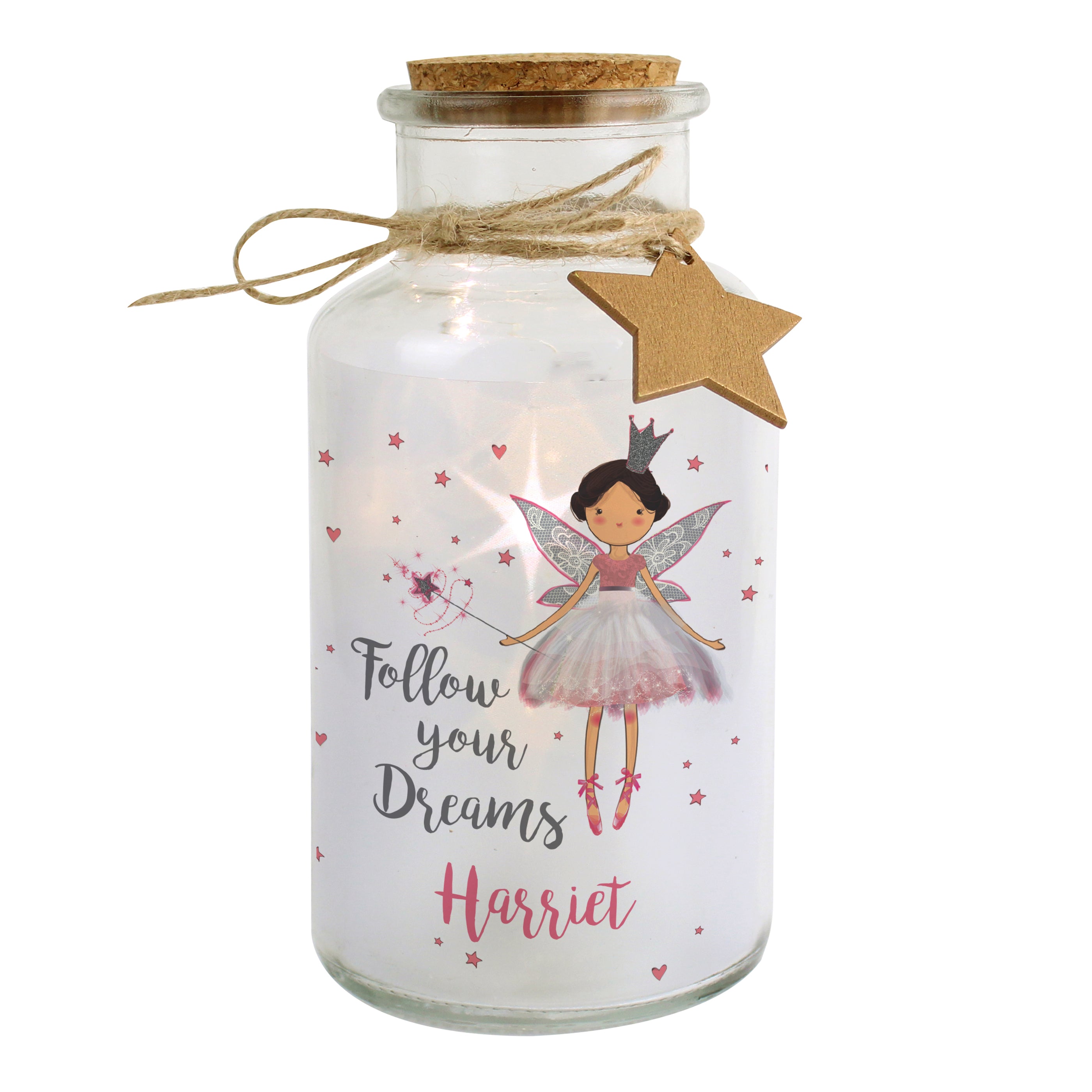 Personalised Fairy LED Glass Jar - gift & personalise