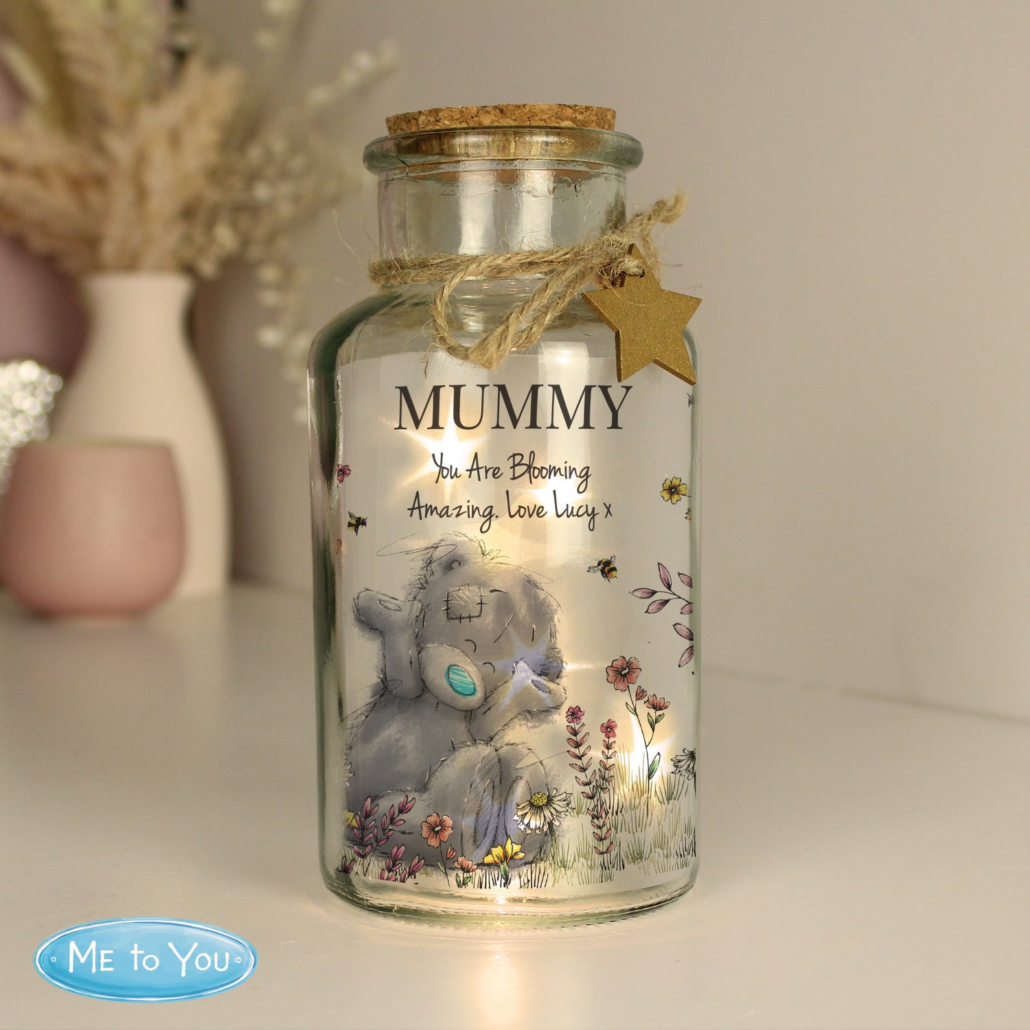 Personalised Me to You Floral LED Glass Jar - gift & personalise