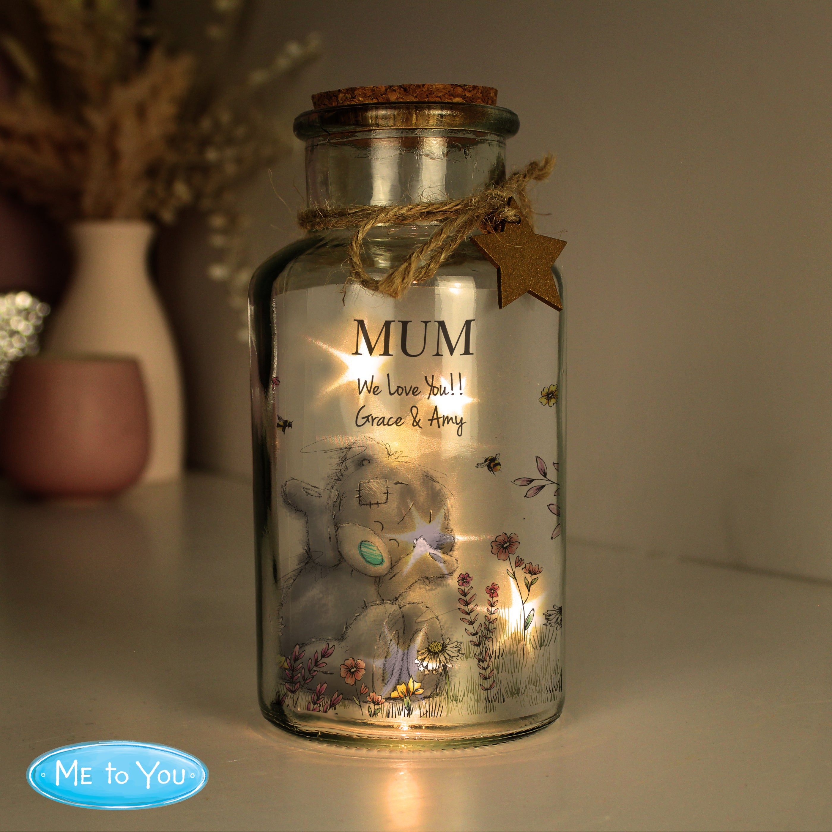 Personalised Me to You Floral LED Glass Jar - gift & personalise