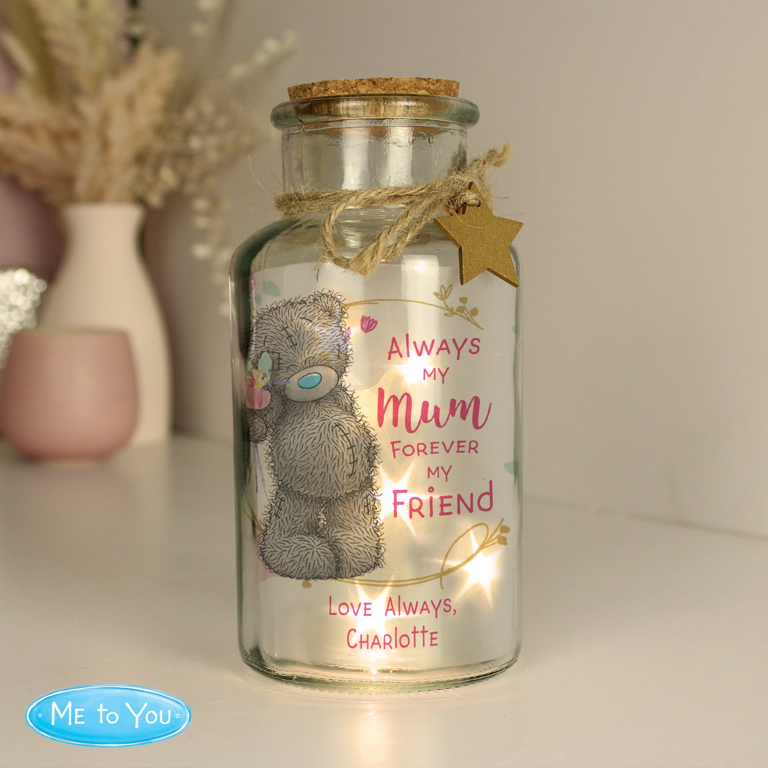 Personalised Me To You Forever My Friend LED Glass Jar - gift & personalise