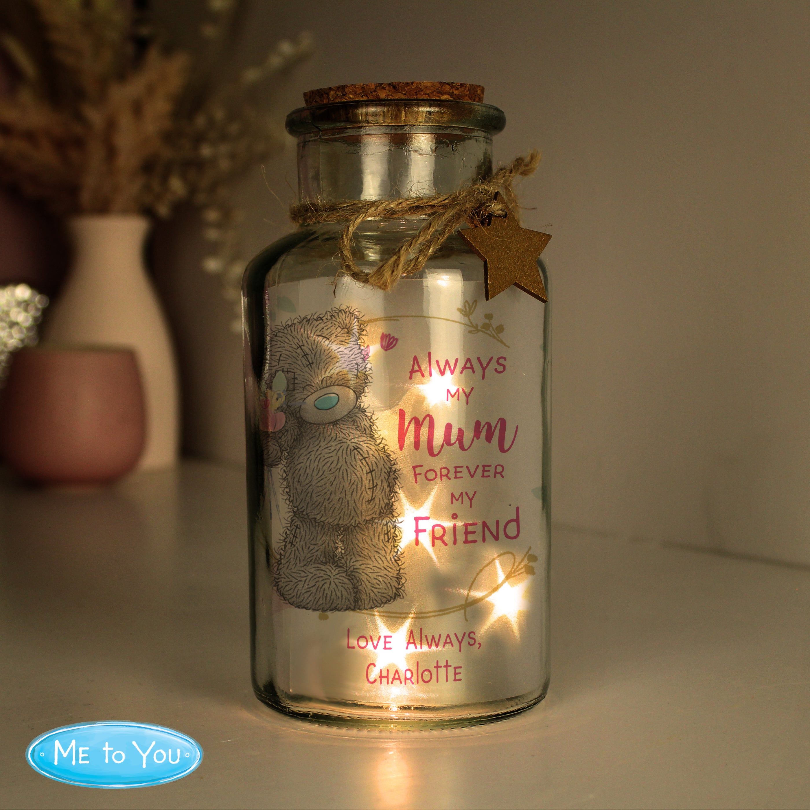 Personalised Me To You Forever My Friend LED Glass Jar - gift & personalise