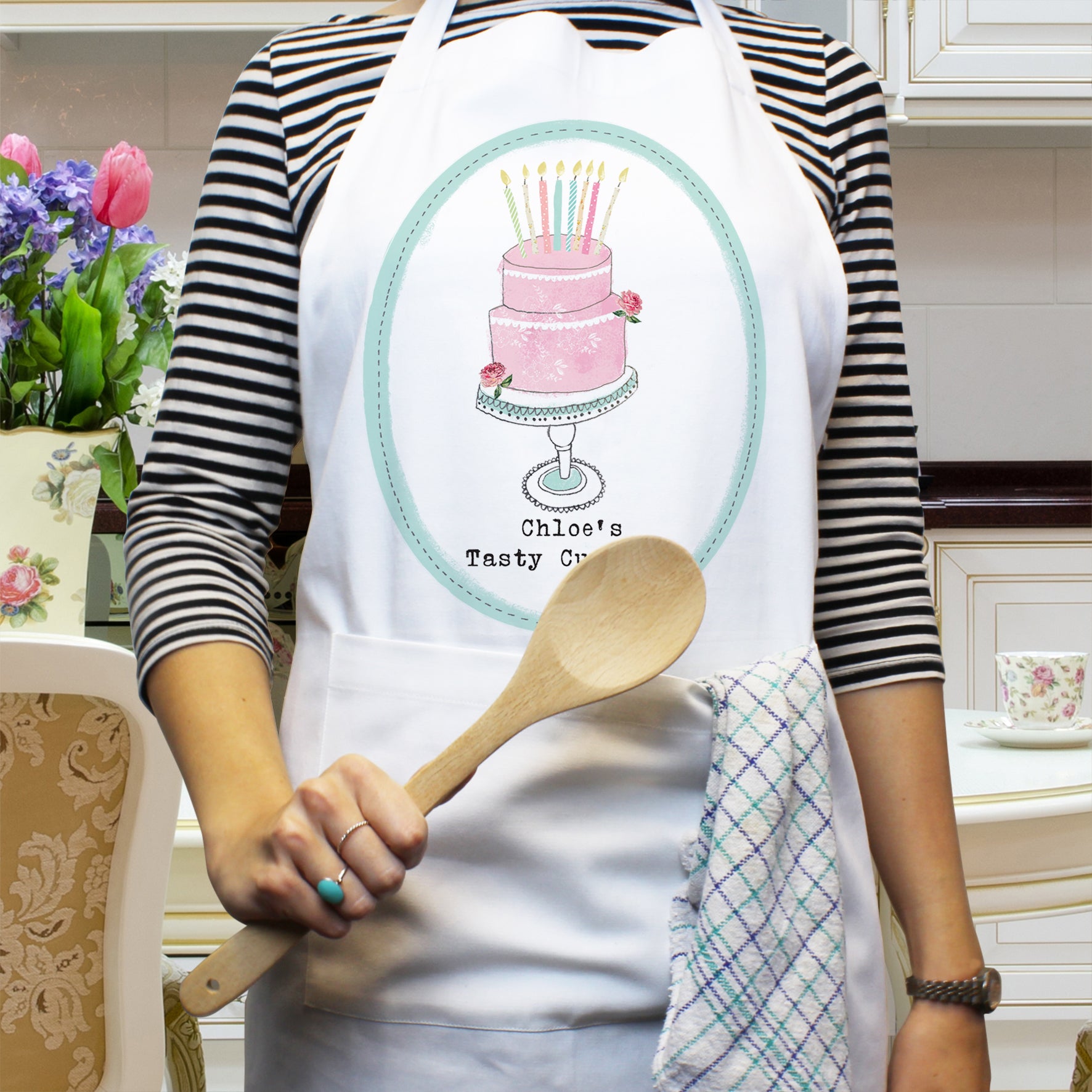 Personalised Vintage Pastel Cupcake Apron - gift & personalise