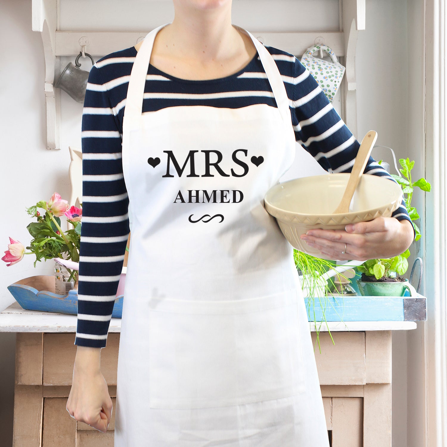 Personalised Mrs White Apron - gift & personalise