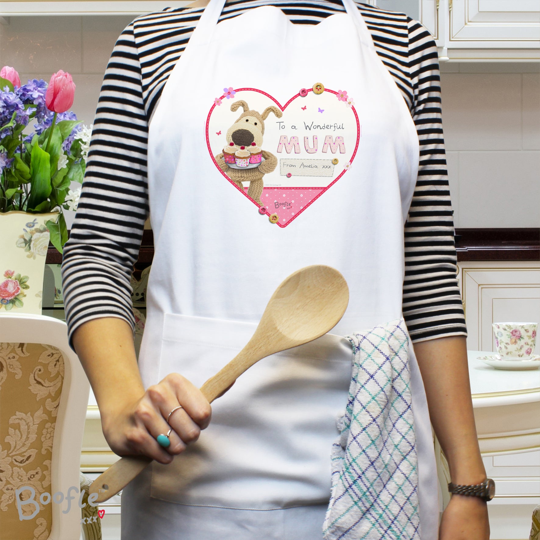 Personalised Boofle Flowers Apron - gift & personalise