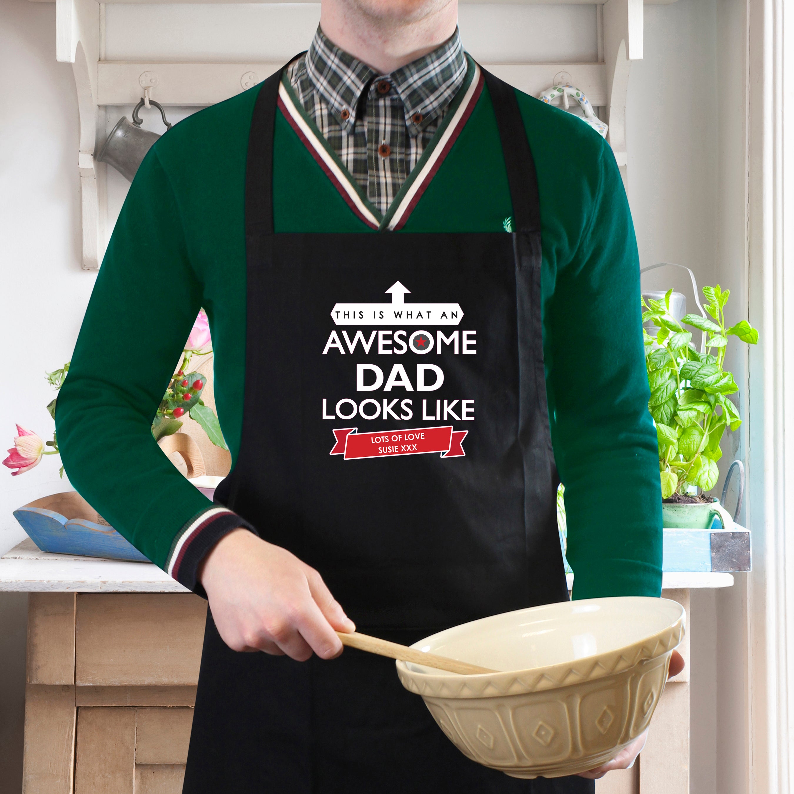 Personalised 'This is What an Awesome... Looks Like' Black Apron - gift & personalise