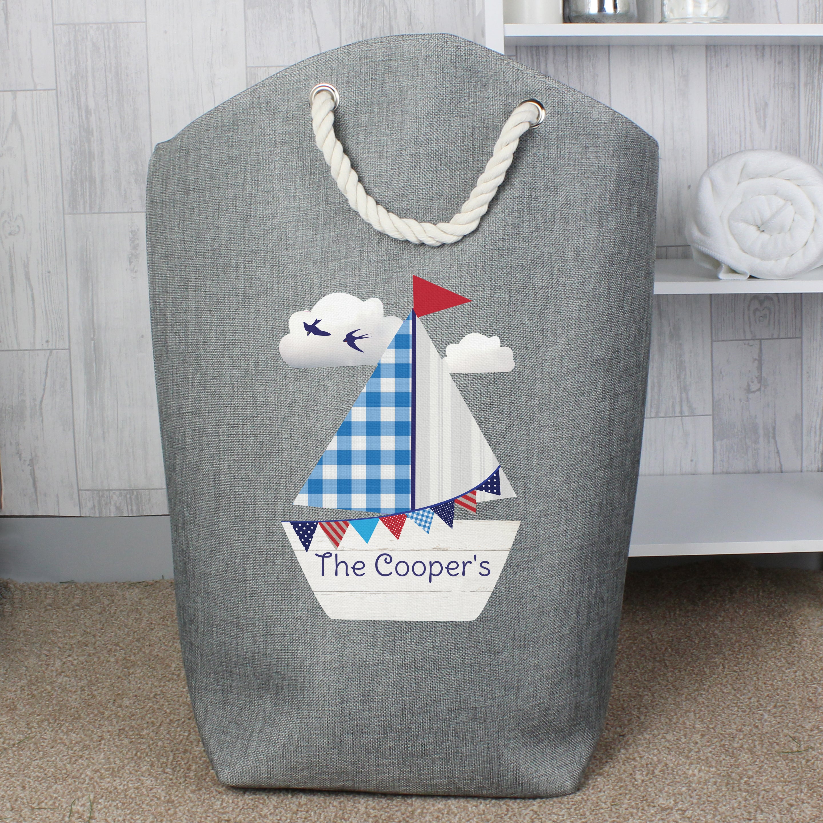 Personalised Sailboat Storage Bag - gift & personalise